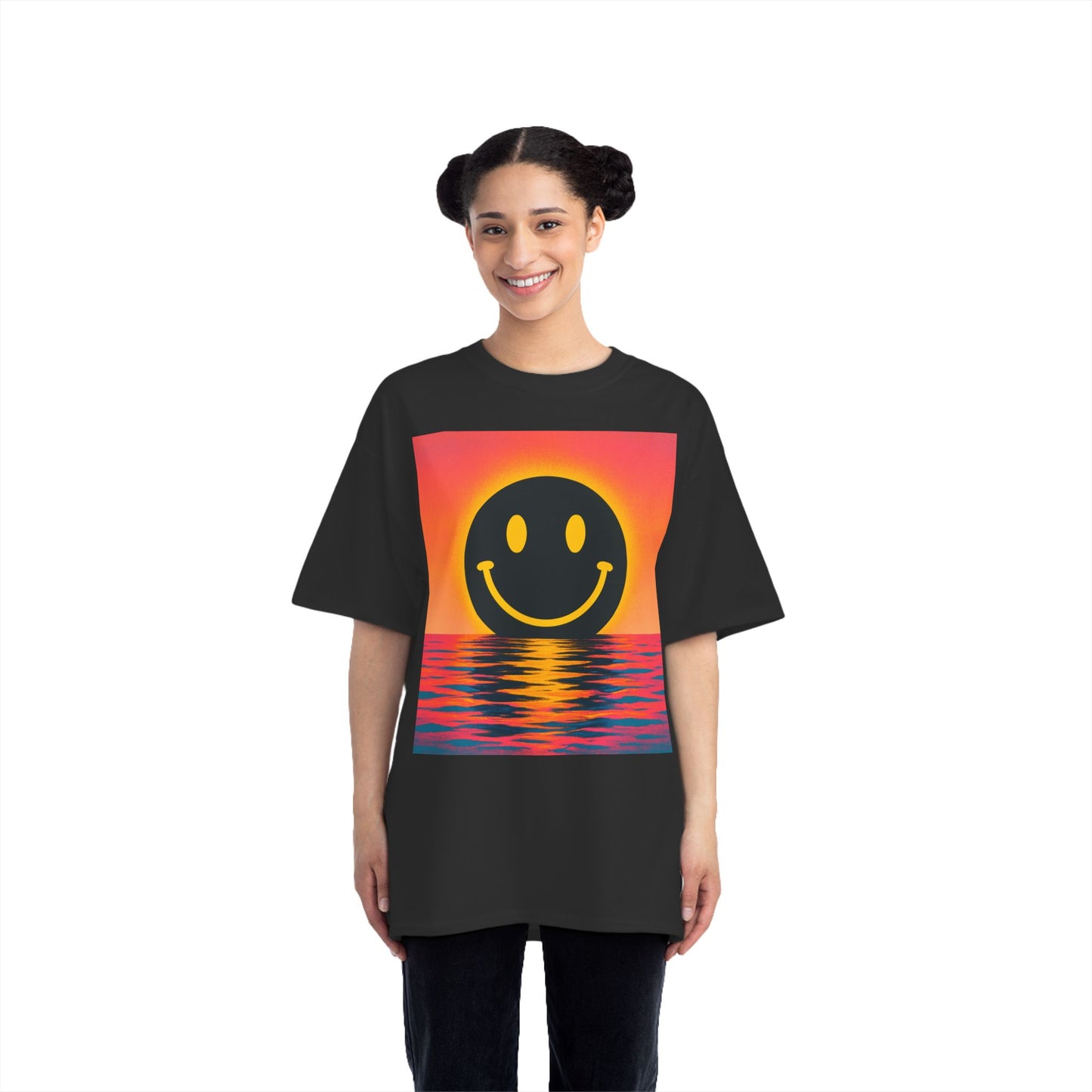 NEVERMIND SUNSET Smiley Face Beefy-T®  Short-Sleeve T-Shirt