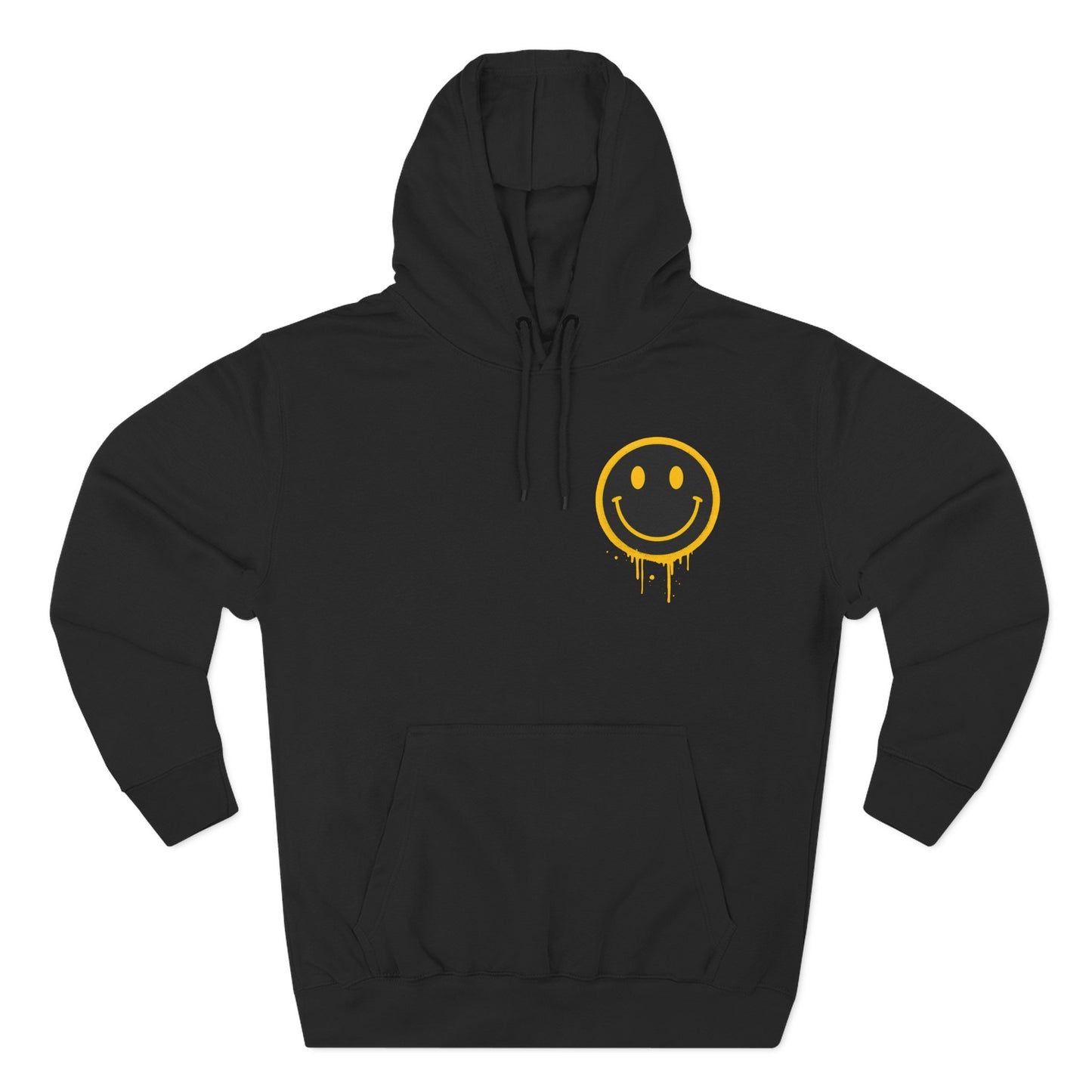 Smiley Face Three-Panel Fleece Hoodie, Comfortable Sweatshirt for Casual Wear, Gift for Friends, Happy Vibes, Art-Inspired Fashion, [...]
