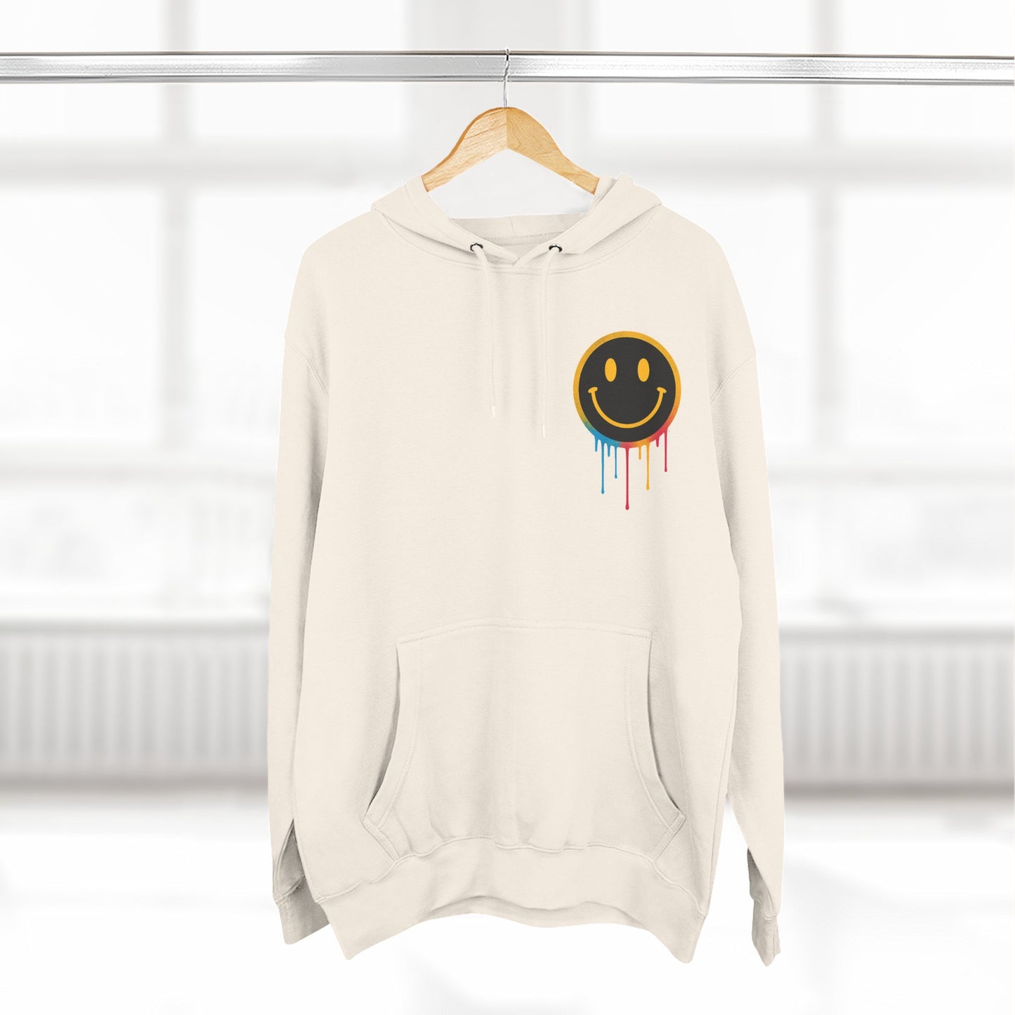 NEVERMIND GRID Smiley Face Three-Panel Fleece Hoodie, Comfortable Sweatshirt for Casual Wear, Gift for Friends, Happy Vibes, Art-Inspired Fashion, [...]
