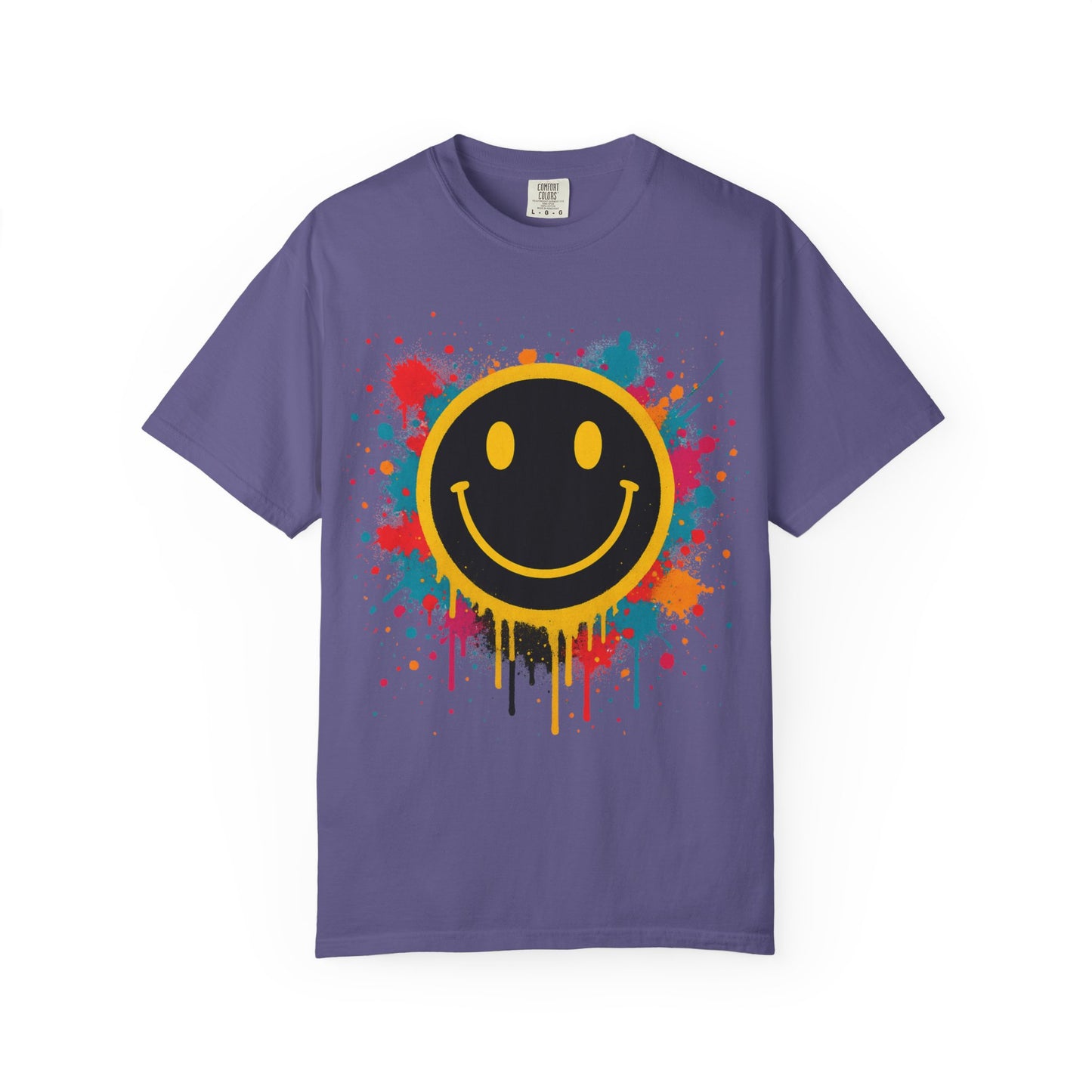 NEVERMIND Graffiti Smiley Face Unisex Garment-Dyed T-shirt
