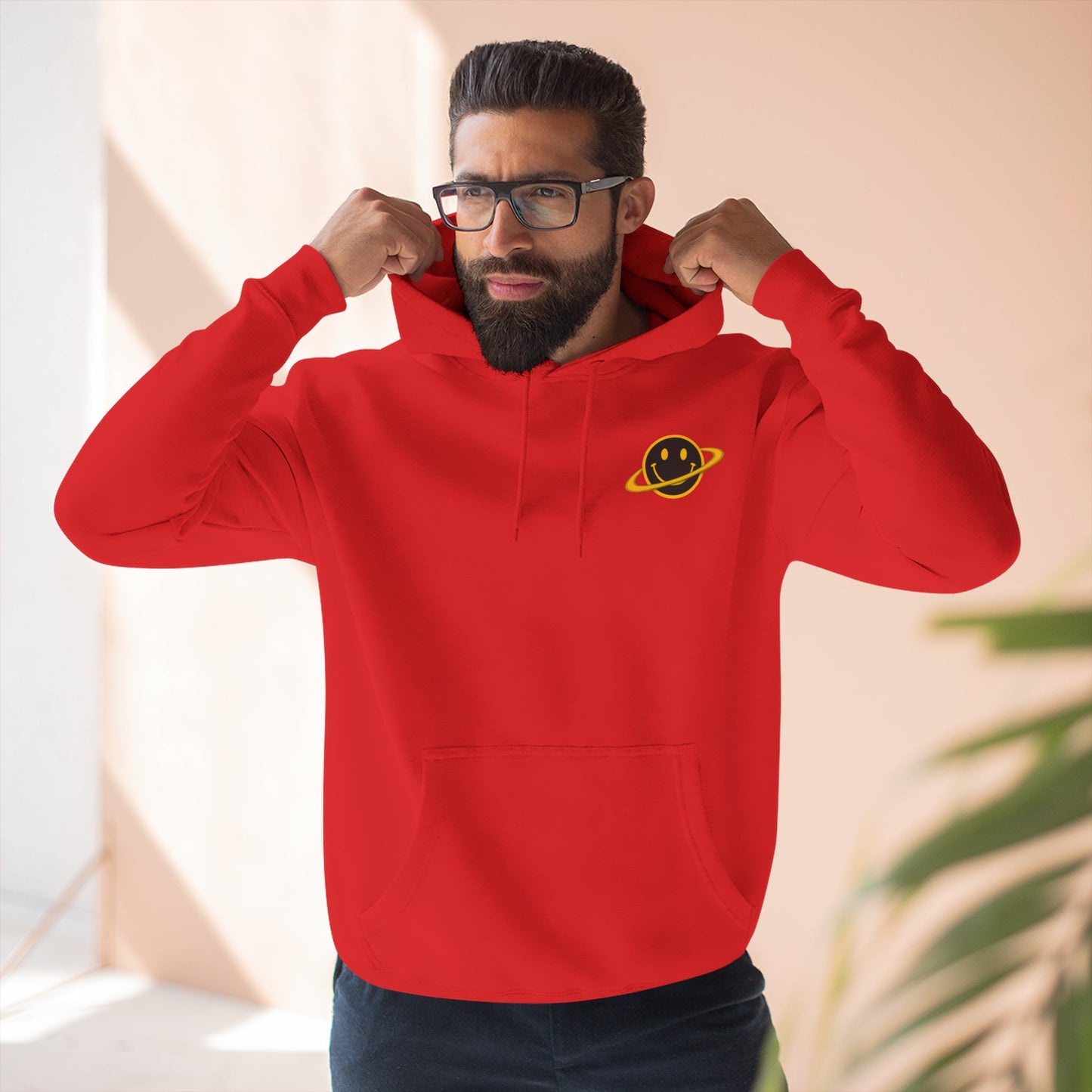 NEVERMIND PLANET Smiley Face Three-Panel Fleece Hoodie, Comfortable Sweatshirt for Casual Wear, Gift for Friends, Happy Vibes, Art-Inspired Fashion, [...]