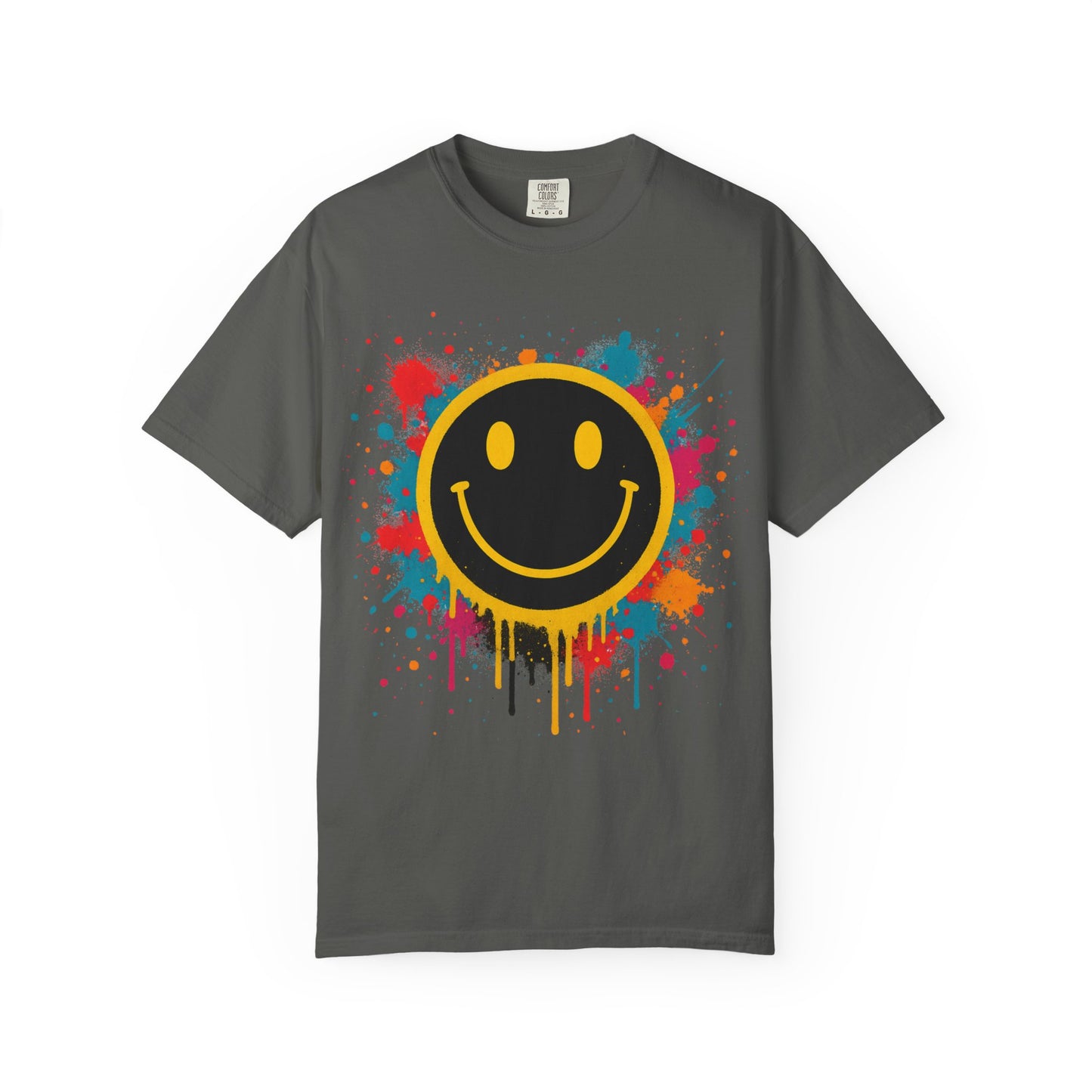 NEVERMIND Graffiti Smiley Face Unisex Garment-Dyed T-shirt