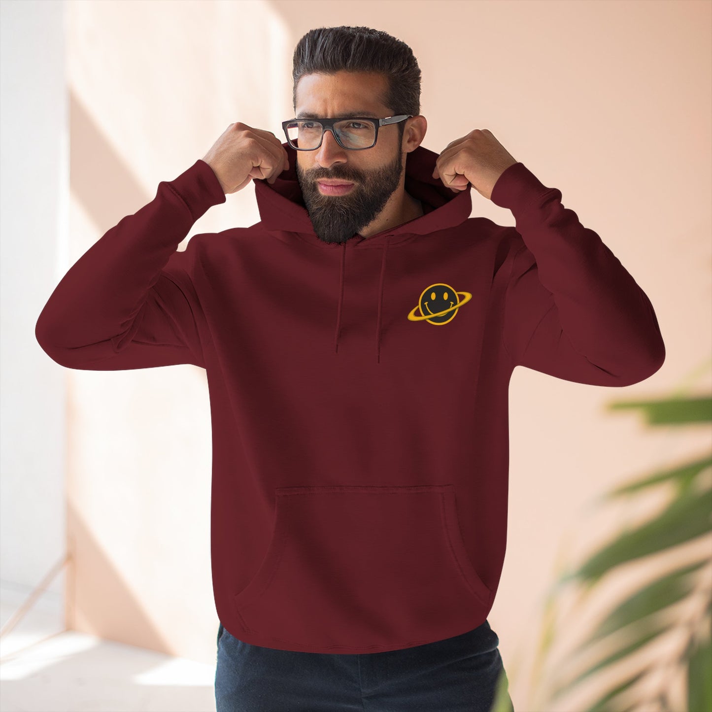 NEVERMIND PLANET Smiley Face Three-Panel Fleece Hoodie, Comfortable Sweatshirt for Casual Wear, Gift for Friends, Happy Vibes, Art-Inspired Fashion, [...]