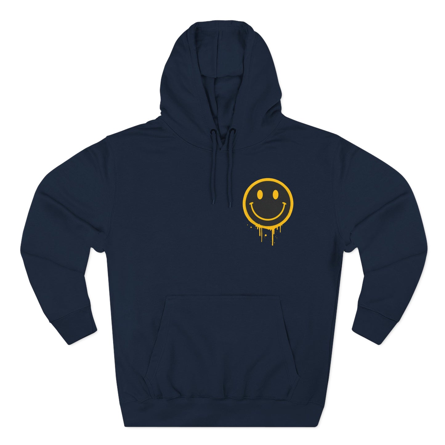 Smiley Face Three-Panel Fleece Hoodie, Comfortable Sweatshirt for Casual Wear, Gift for Friends, Happy Vibes, Art-Inspired Fashion, [...]