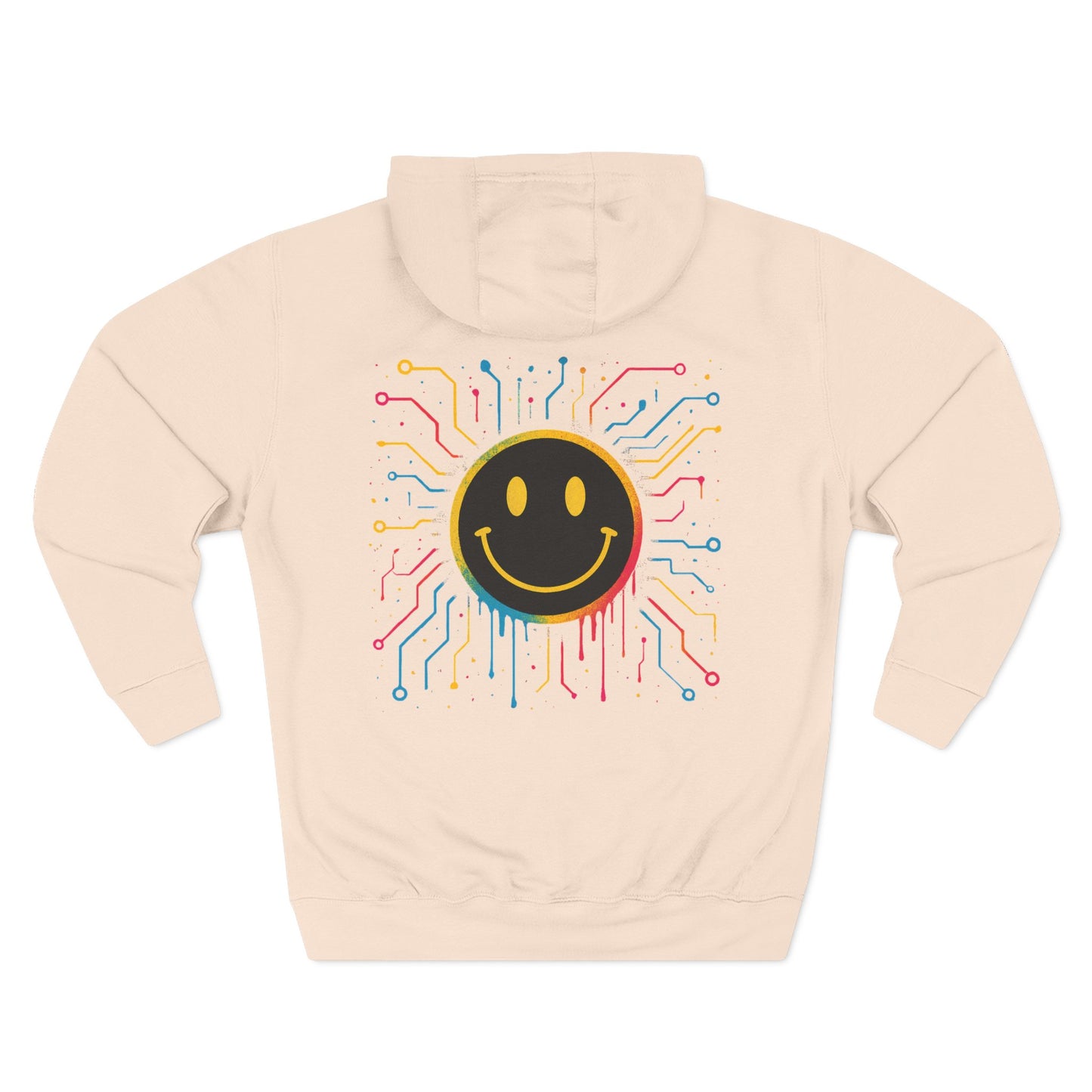 NEVERMIND GRID Smiley Face Three-Panel Fleece Hoodie, Comfortable Sweatshirt for Casual Wear, Gift for Friends, Happy Vibes, Art-Inspired Fashion, [...]