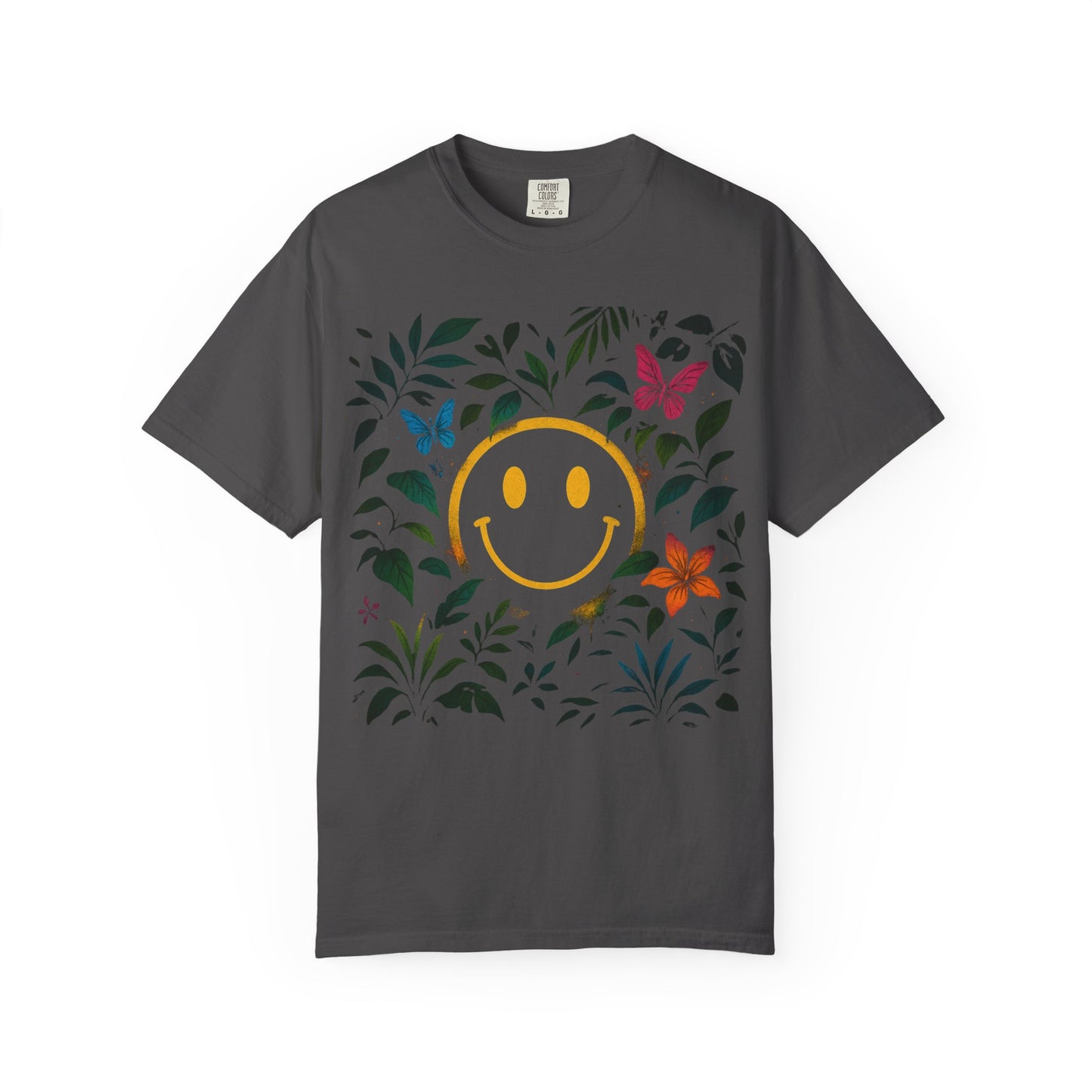 NEVERMIND JUNGLE Smiley Face Unisex Garment-Dyed T-shirt