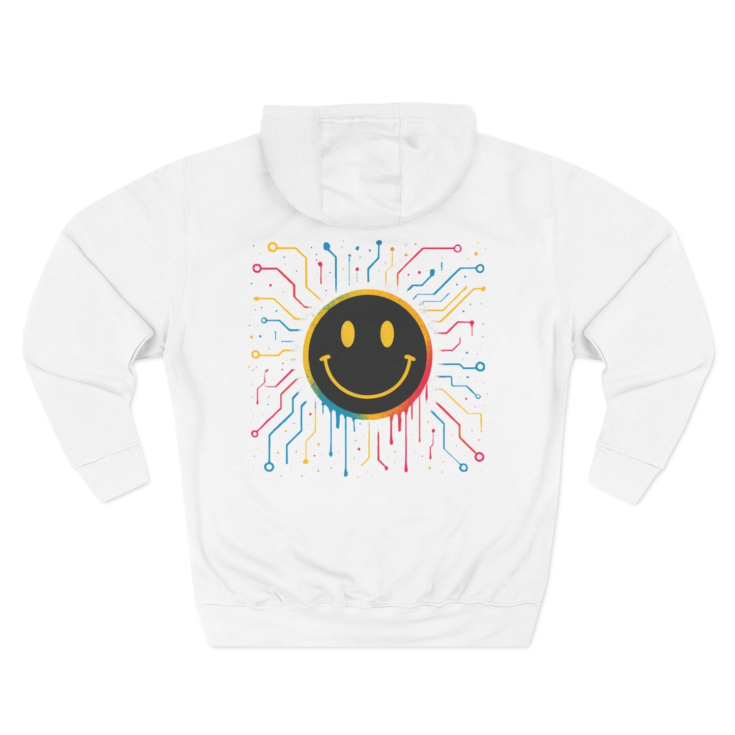 NEVERMIND GRID Smiley Face Three-Panel Fleece Hoodie, Comfortable Sweatshirt for Casual Wear, Gift for Friends, Happy Vibes, Art-Inspired Fashion, [...]