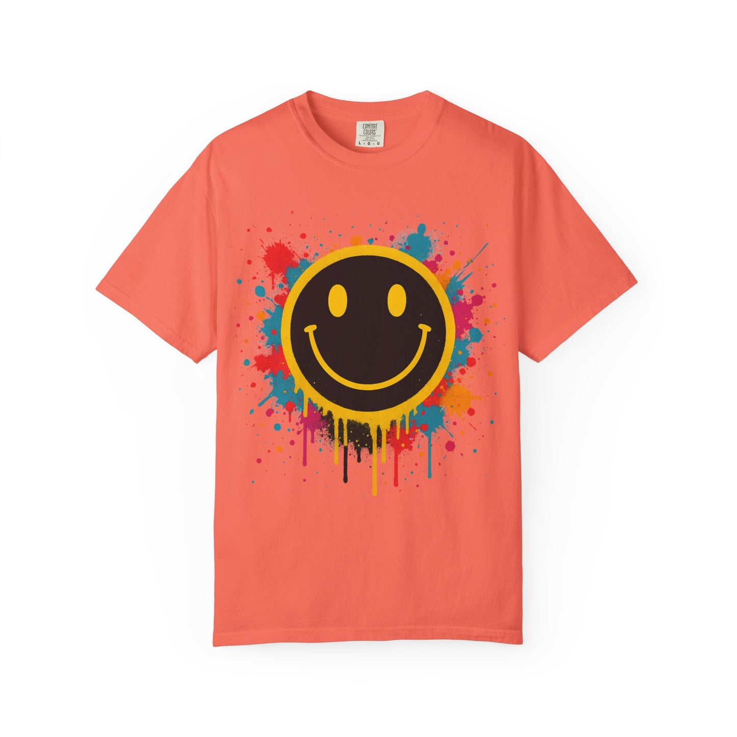 NEVERMIND Graffiti Smiley Face Unisex Garment-Dyed T-shirt