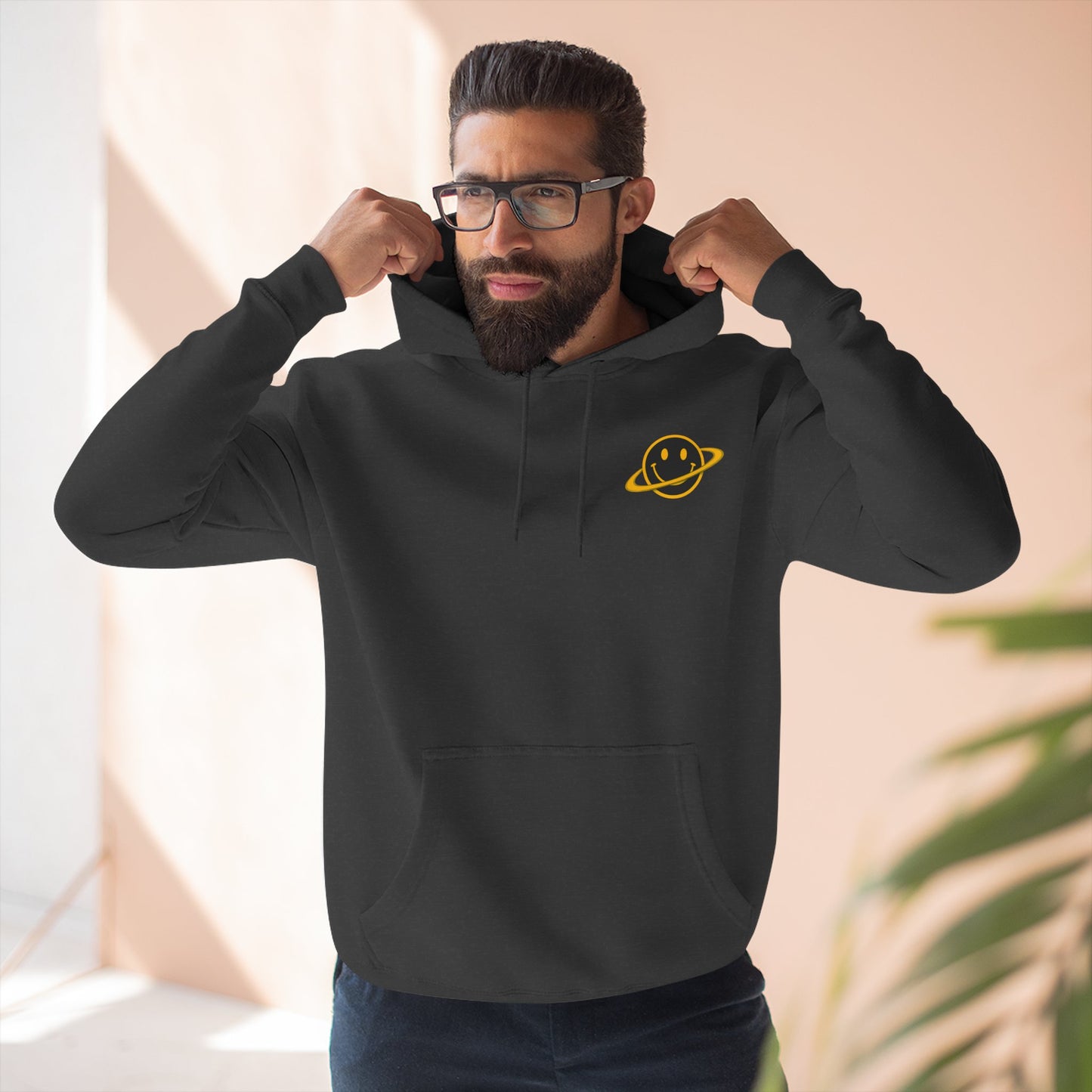 NEVERMIND PLANET Smiley Face Three-Panel Fleece Hoodie, Comfortable Sweatshirt for Casual Wear, Gift for Friends, Happy Vibes, Art-Inspired Fashion, [...]