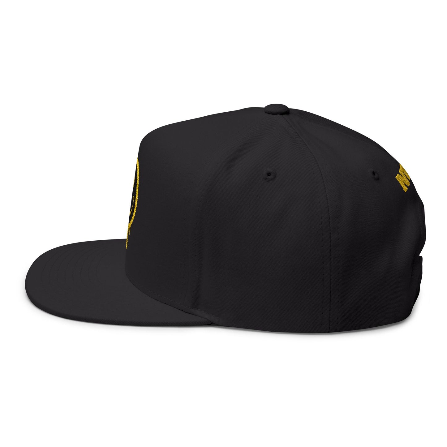NEVERMIND Graffiti Smiley Face Flat Bill Cap, Trendy Embroidered Hat for Casual Outfits, Gift for Him/Her, Summer Style, Streetwear Cap