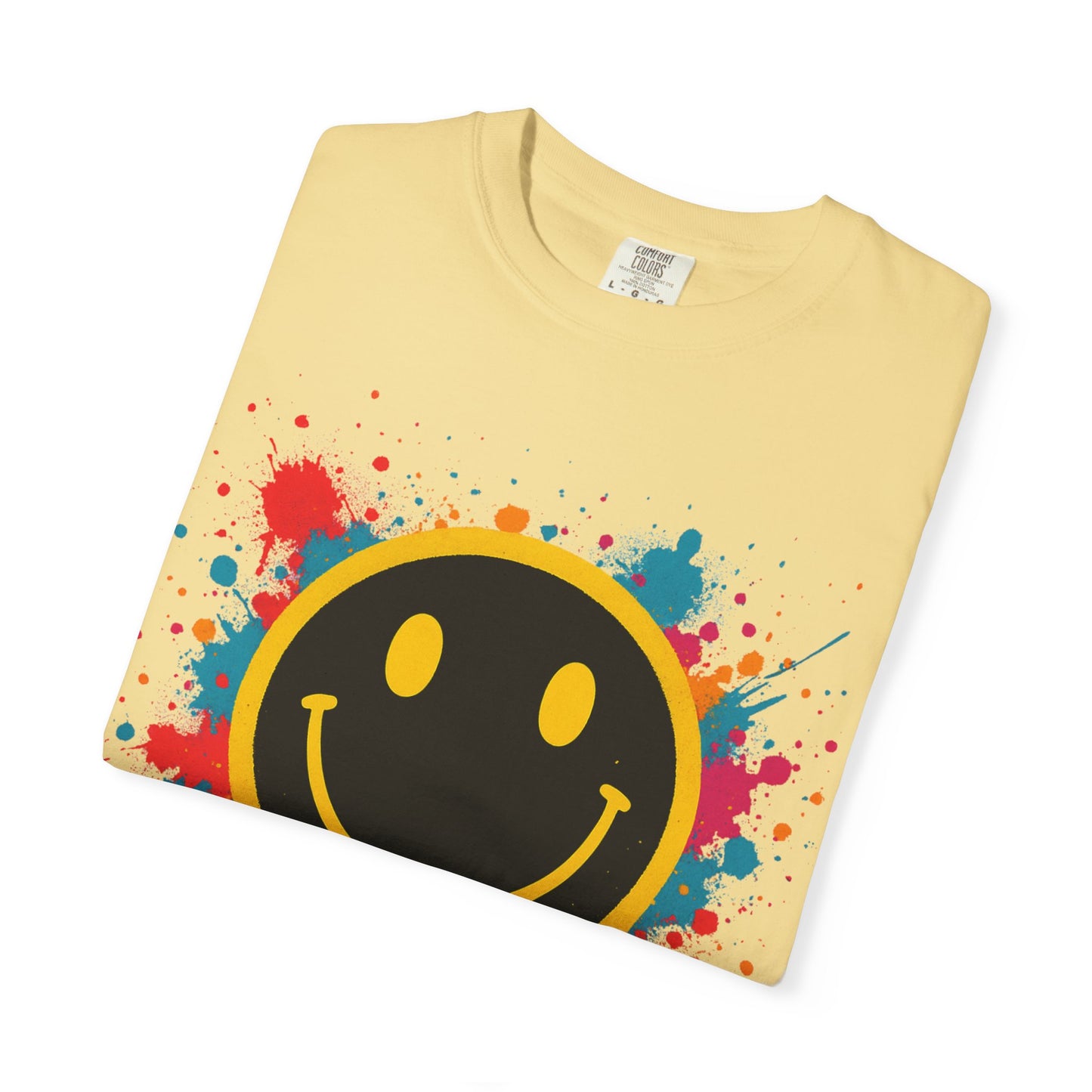 NEVERMIND Graffiti Smiley Face Unisex Garment-Dyed T-shirt