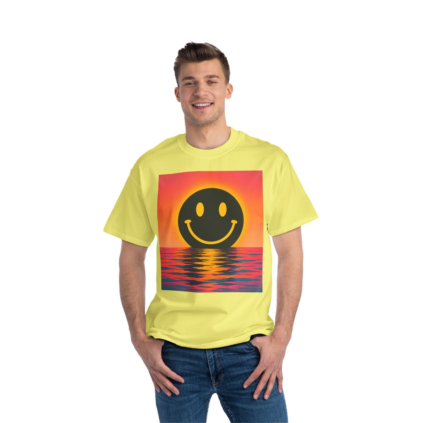NEVERMIND SUNSET Smiley Face Beefy-T®  Short-Sleeve T-Shirt
