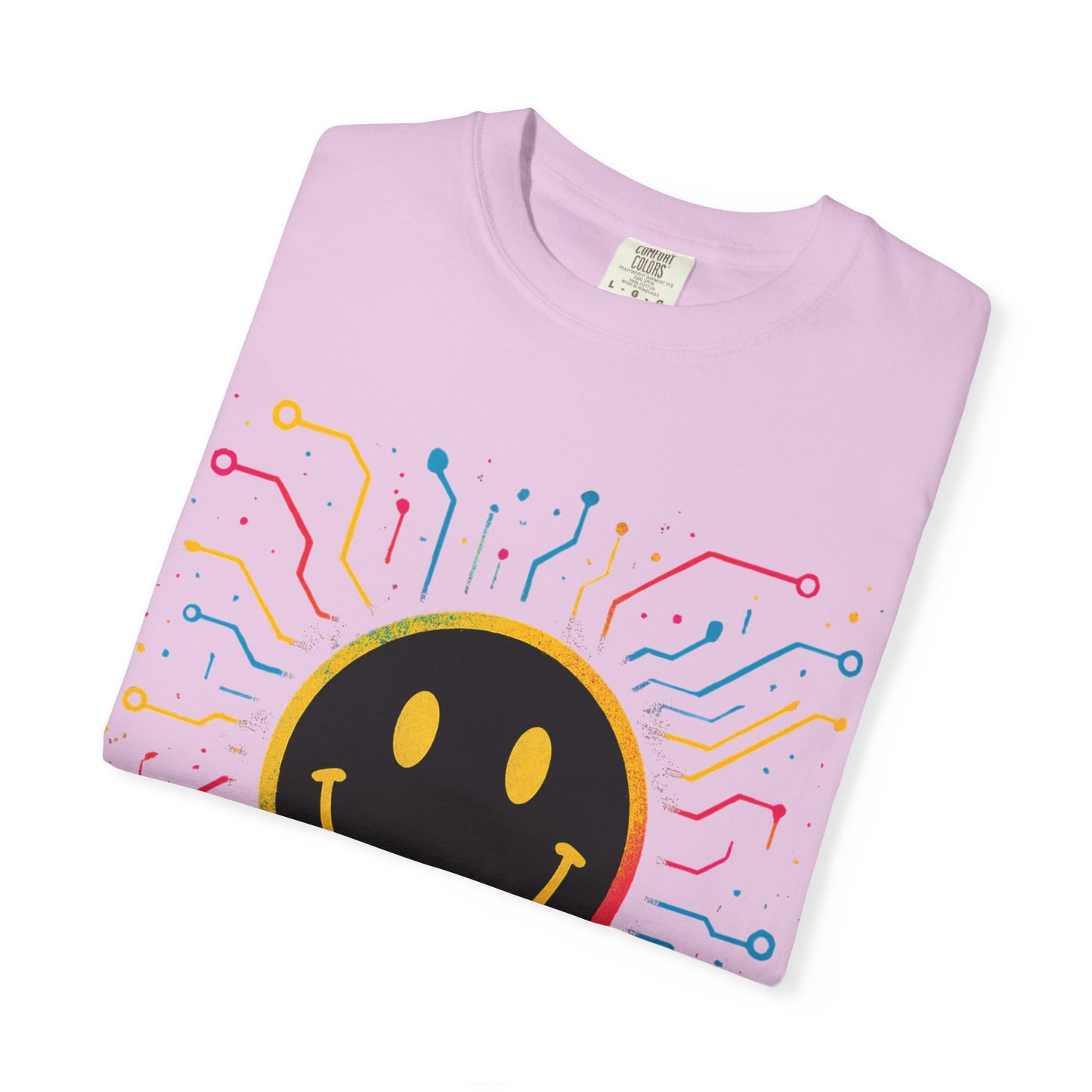 NEVERMIND GRID Smiley Face Unisex Garment-Dyed T-shirt