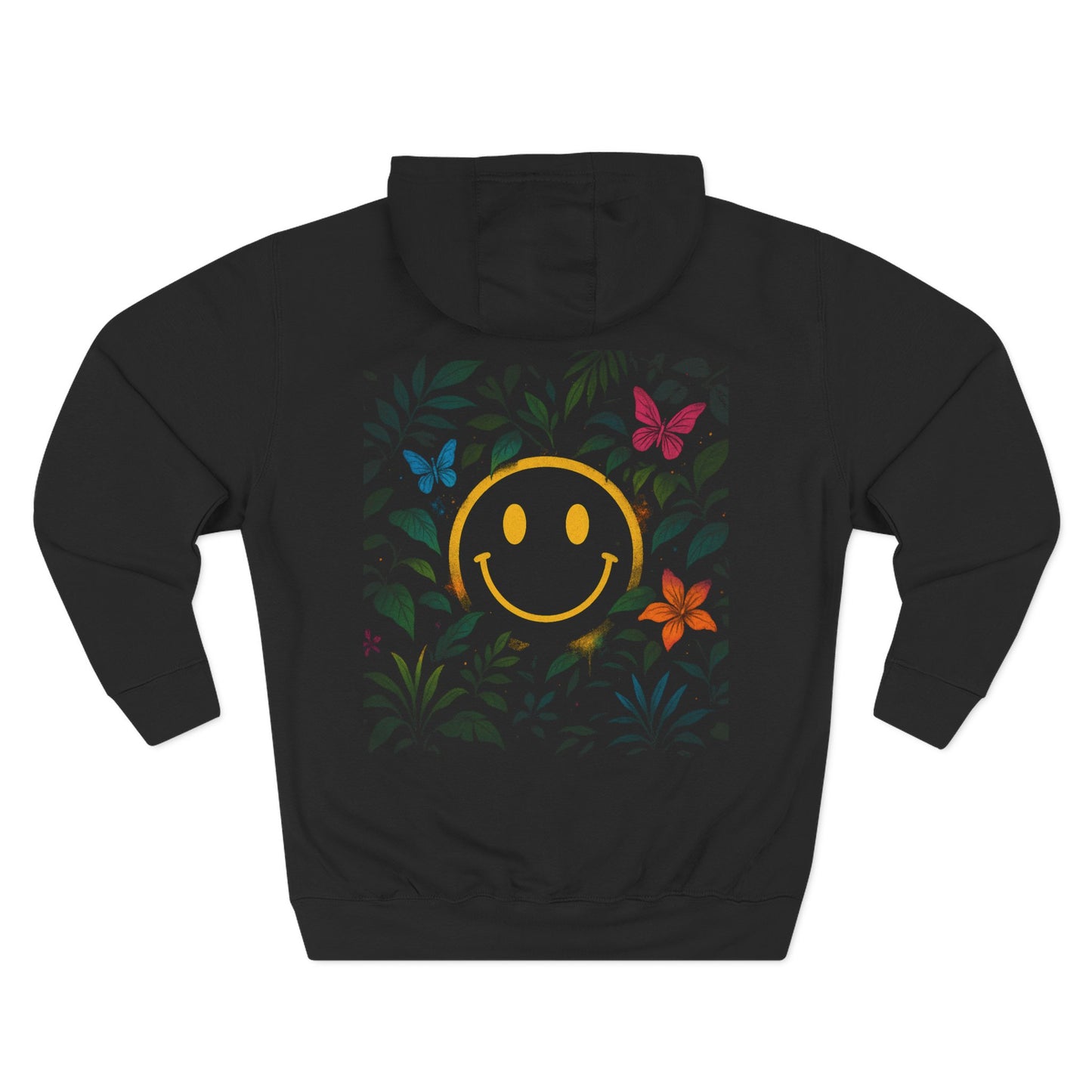 NEVERMIND JUNGLE Smiley Face Three-Panel Fleece Hoodie, Comfortable Sweatshirt for Casual Wear, Gift for Friends, Happy Vibes, Art-Inspired Fashion, [...]