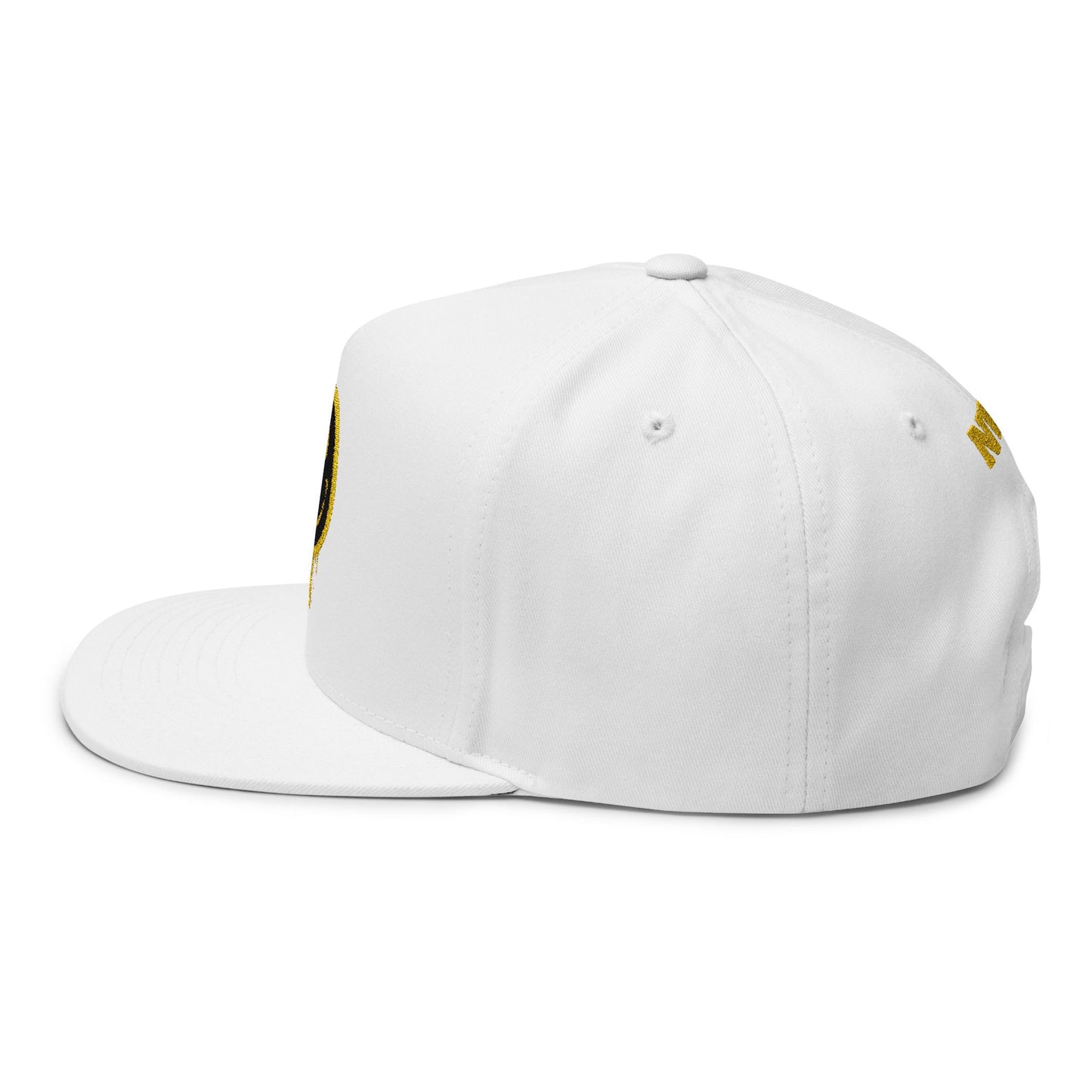 NEVERMIND Graffiti Smiley Face Flat Bill Cap, Trendy Embroidered Hat for Casual Outfits, Gift for Him/Her, Summer Style, Streetwear Cap