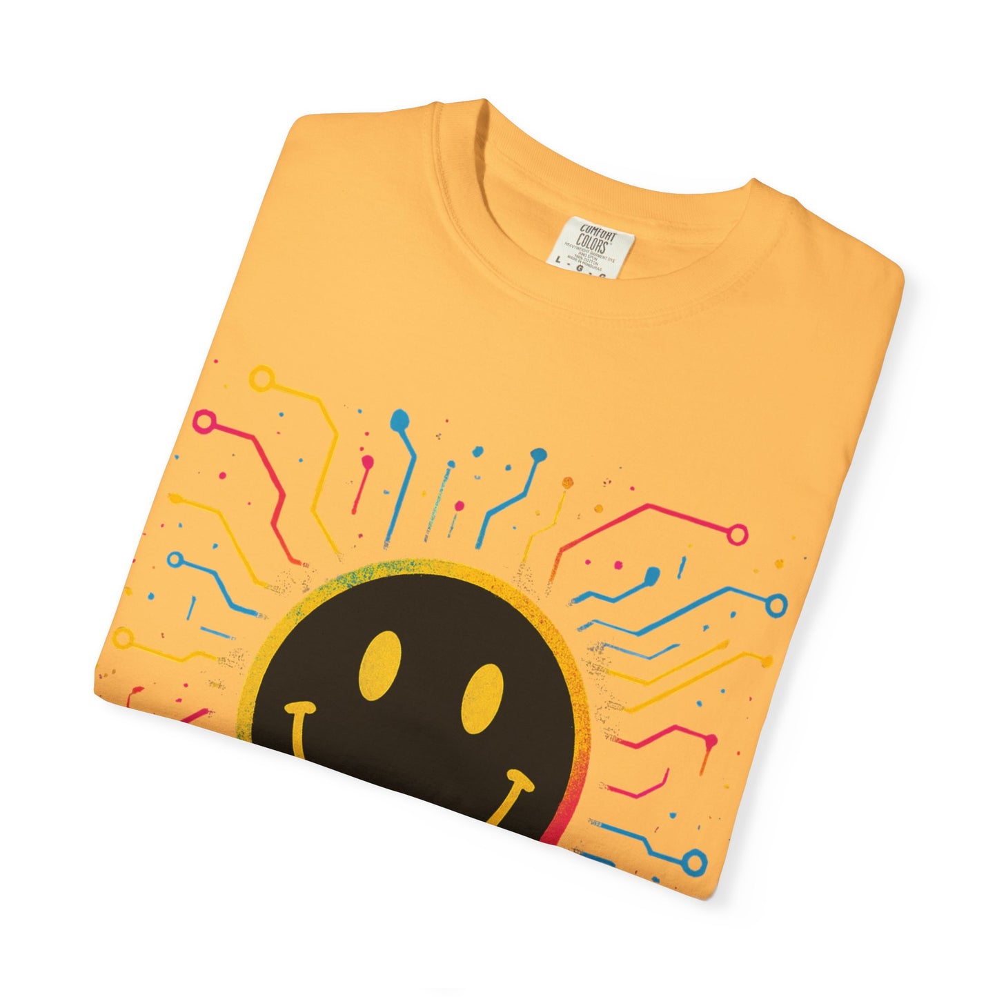 NEVERMIND GRID Smiley Face Unisex Garment-Dyed T-shirt