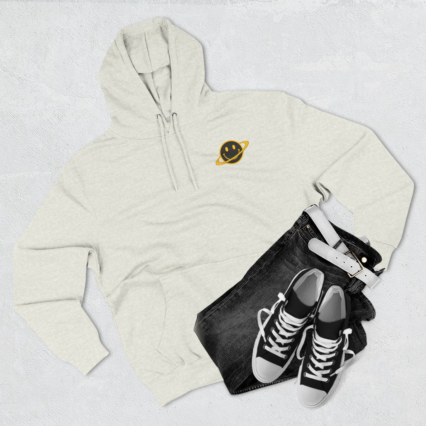 NEVERMIND PLANET Smiley Face Three-Panel Fleece Hoodie, Comfortable Sweatshirt for Casual Wear, Gift for Friends, Happy Vibes, Art-Inspired Fashion, [...]