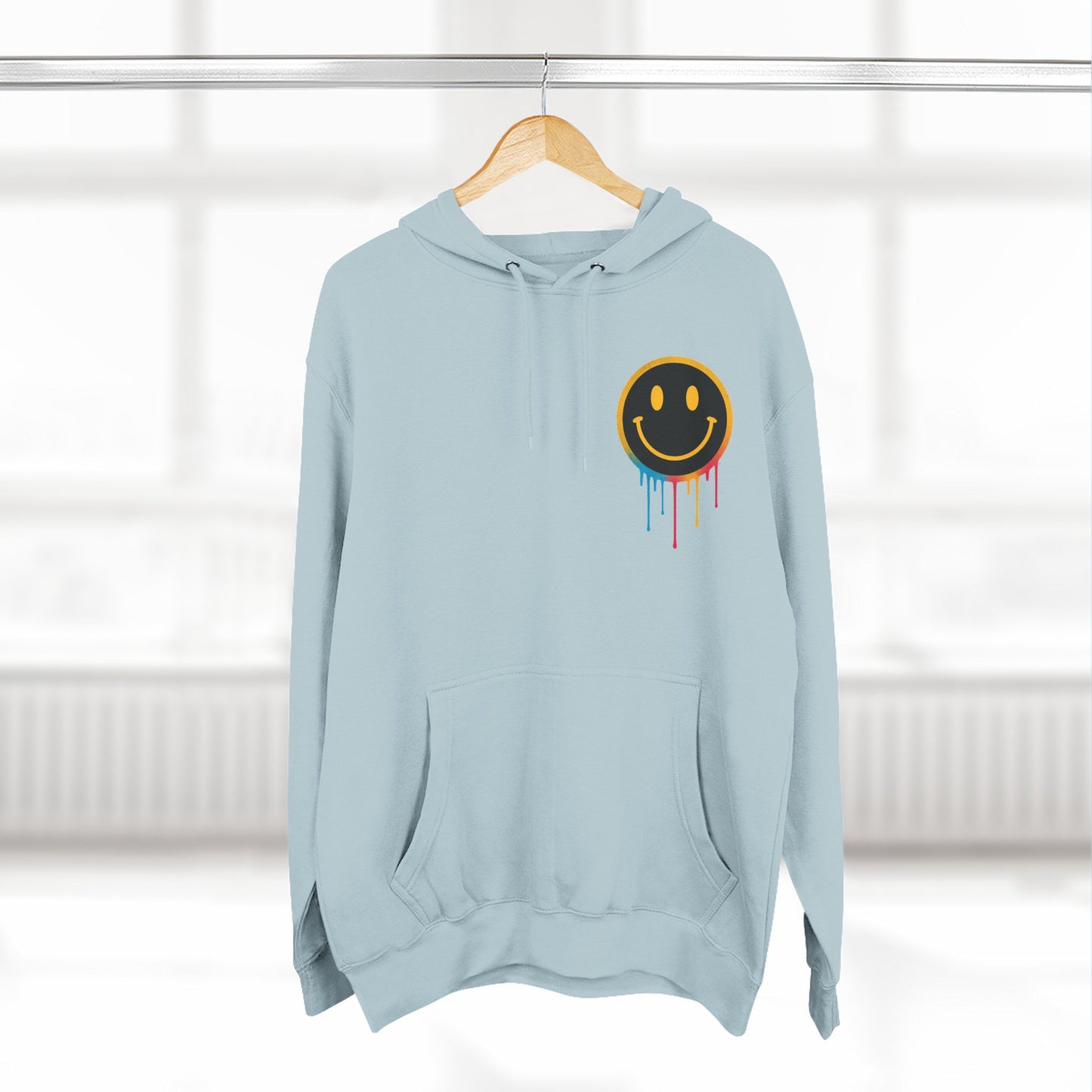 NEVERMIND GRID Smiley Face Three-Panel Fleece Hoodie, Comfortable Sweatshirt for Casual Wear, Gift for Friends, Happy Vibes, Art-Inspired Fashion, [...]