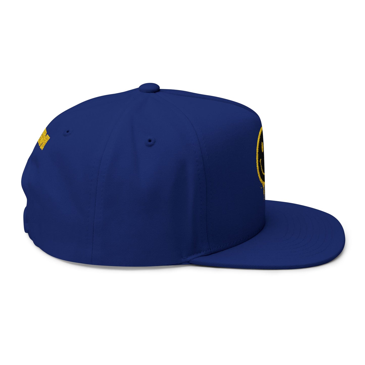 NEVERMIND Graffiti Smiley Face Flat Bill Cap, Trendy Embroidered Hat for Casual Outfits, Gift for Him/Her, Summer Style, Streetwear Cap