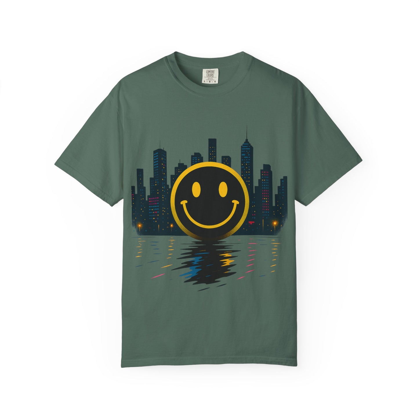 NEVERMIND SMILEY SCAPE i Smiley Face Unisex Garment-Dyed T-shirt