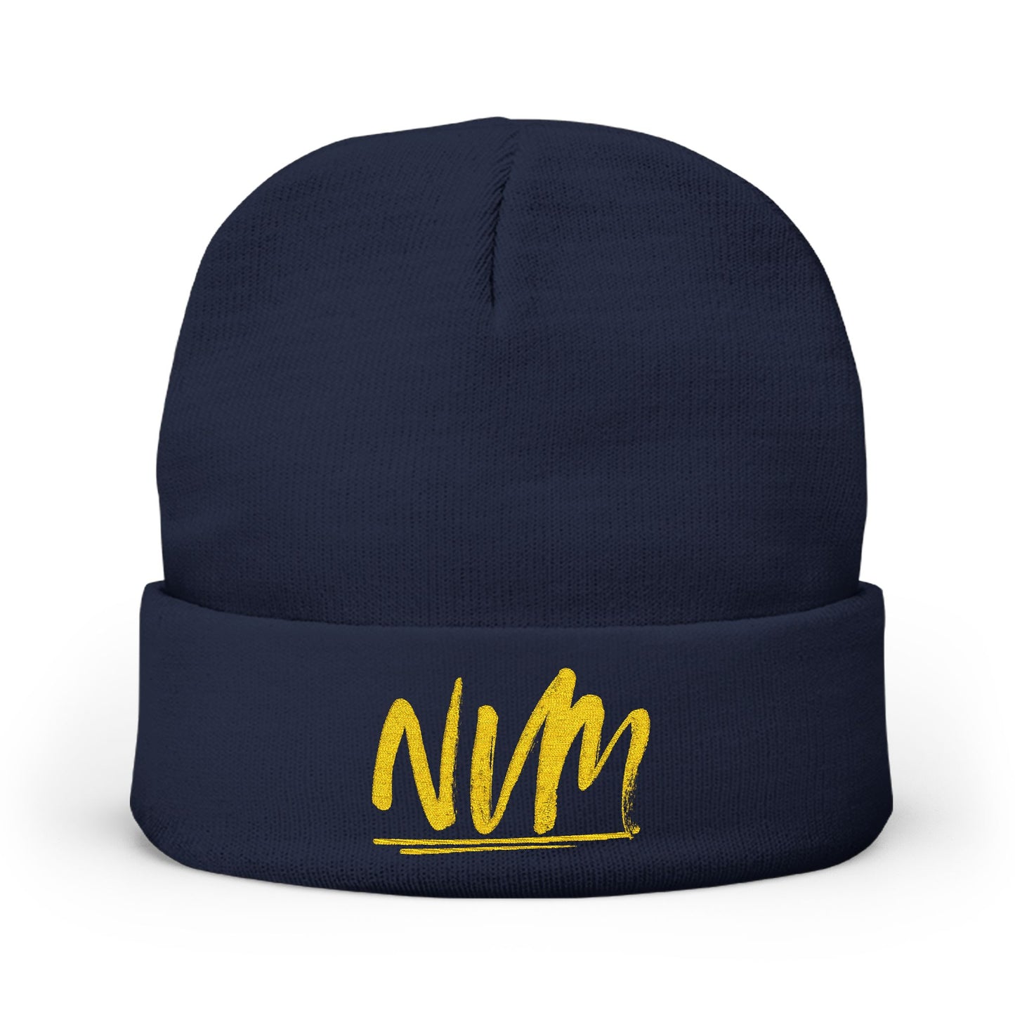 NEVERMIND ( NVM SWOOSH ) Cozy Knit Beanie with Custom Embroidery | Personalized Winter Hat, Unisex Beanie, Gift for Him/Her, Warm Accessory for All Occasions