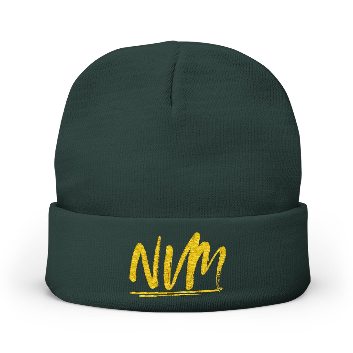 NEVERMIND ( NVM SWOOSH ) Cozy Knit Beanie with Custom Embroidery | Personalized Winter Hat, Unisex Beanie, Gift for Him/Her, Warm Accessory for All Occasions