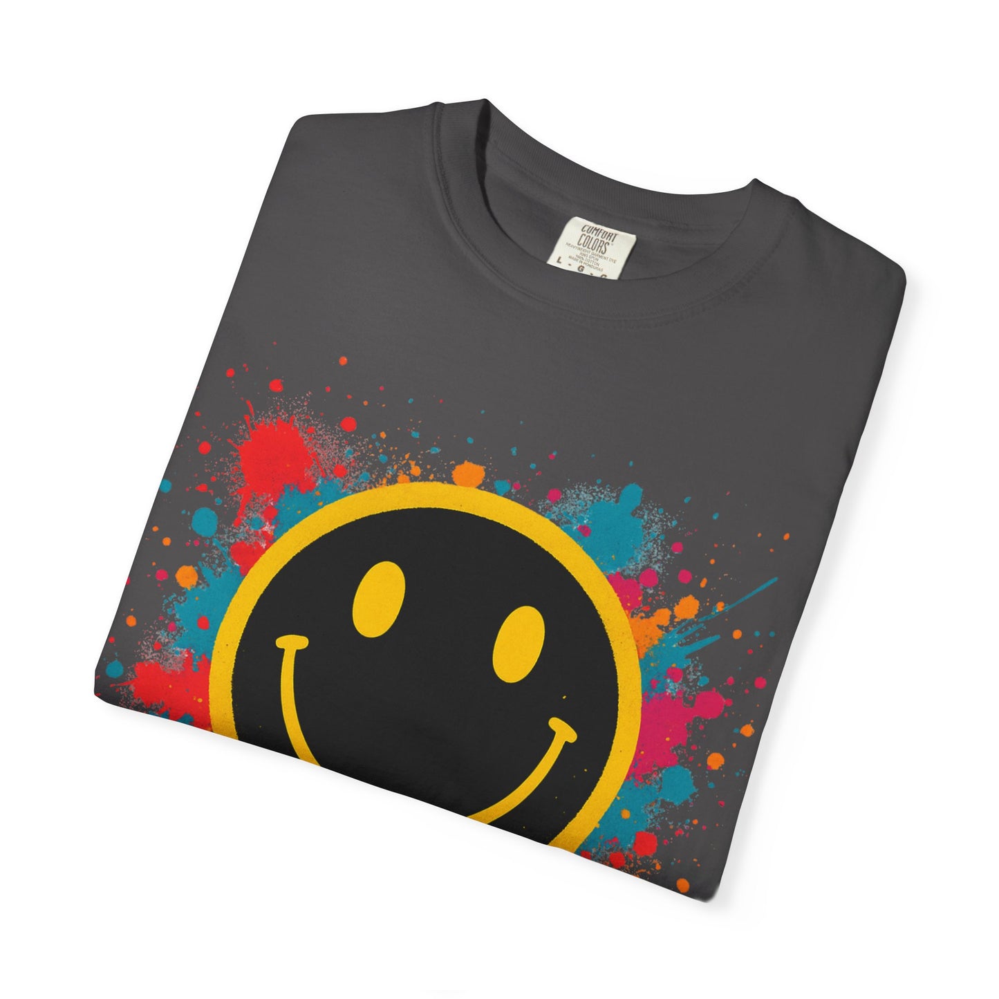 NEVERMIND Graffiti Smiley Face Unisex Garment-Dyed T-shirt