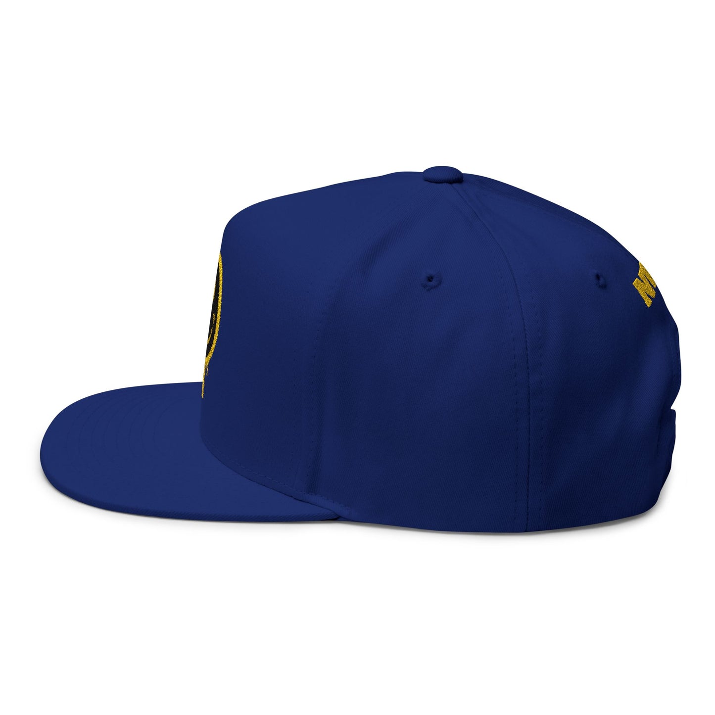 NEVERMIND Graffiti Smiley Face Flat Bill Cap, Trendy Embroidered Hat for Casual Outfits, Gift for Him/Her, Summer Style, Streetwear Cap
