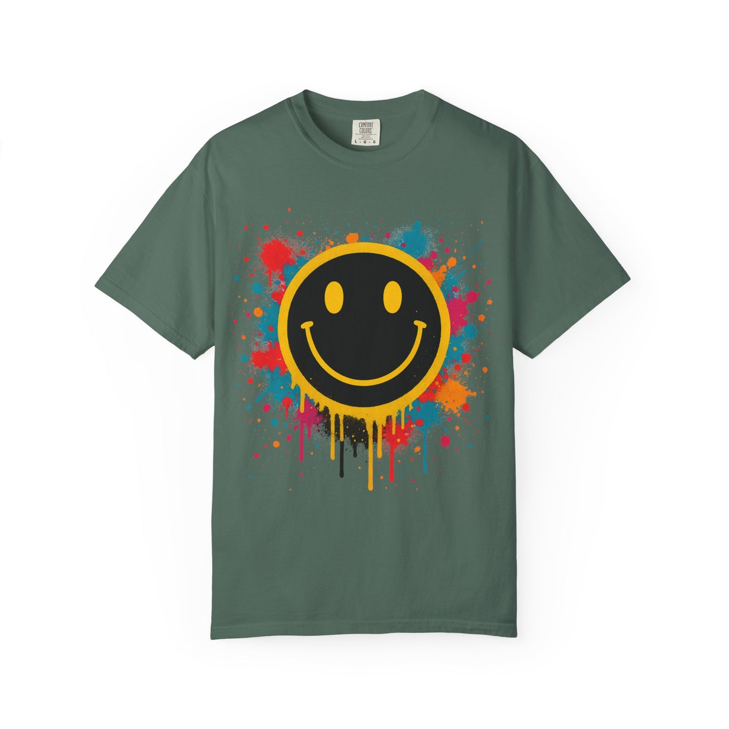 NEVERMIND Graffiti Smiley Face Unisex Garment-Dyed T-shirt