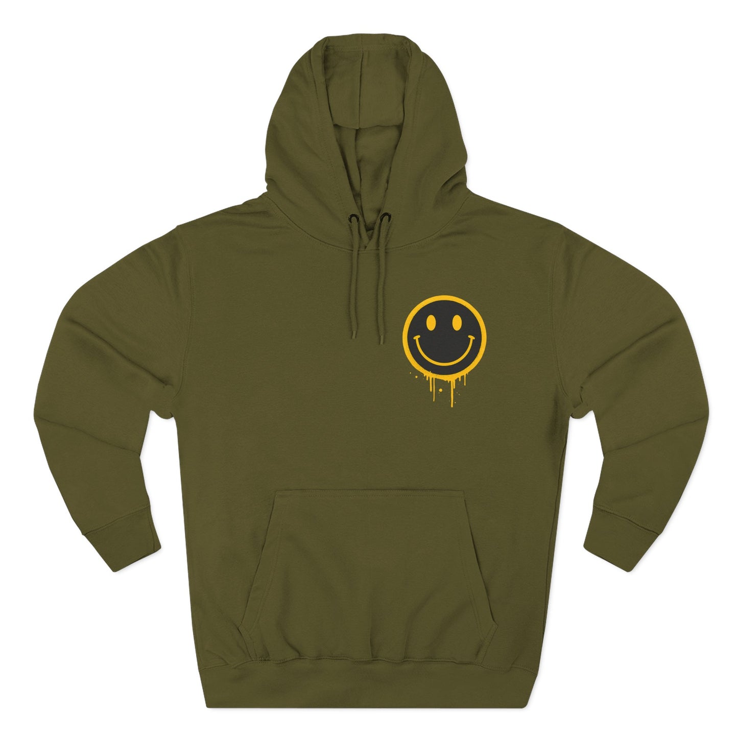 Smiley Face Three-Panel Fleece Hoodie, Comfortable Sweatshirt for Casual Wear, Gift for Friends, Happy Vibes, Art-Inspired Fashion, [...]