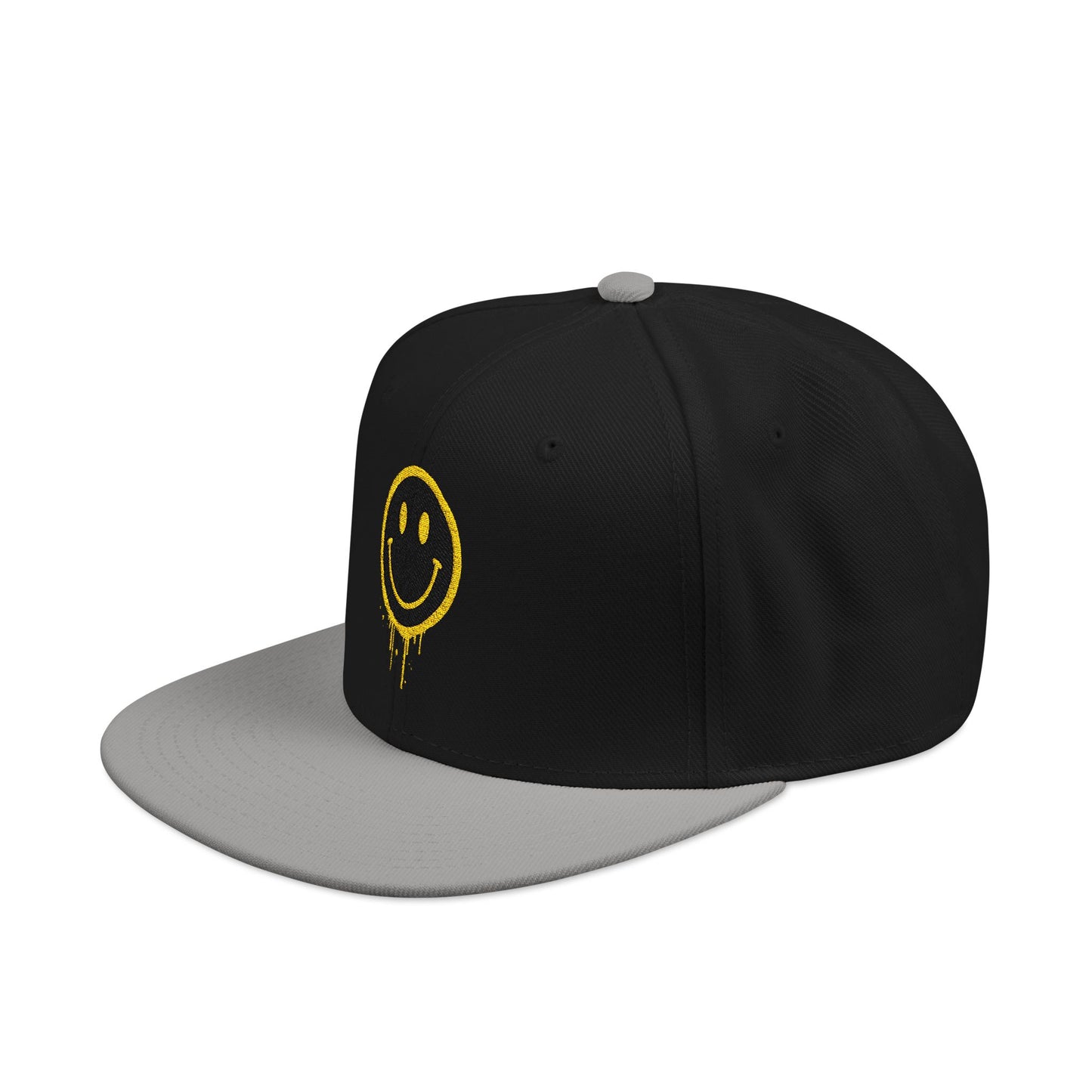 NEVERMIND Graffiti Smiley Face Embroidered Snapback Cap, Trendy Hat for Summer, Streetwear Accessory, Gift for Teenagers, Casual Outfit