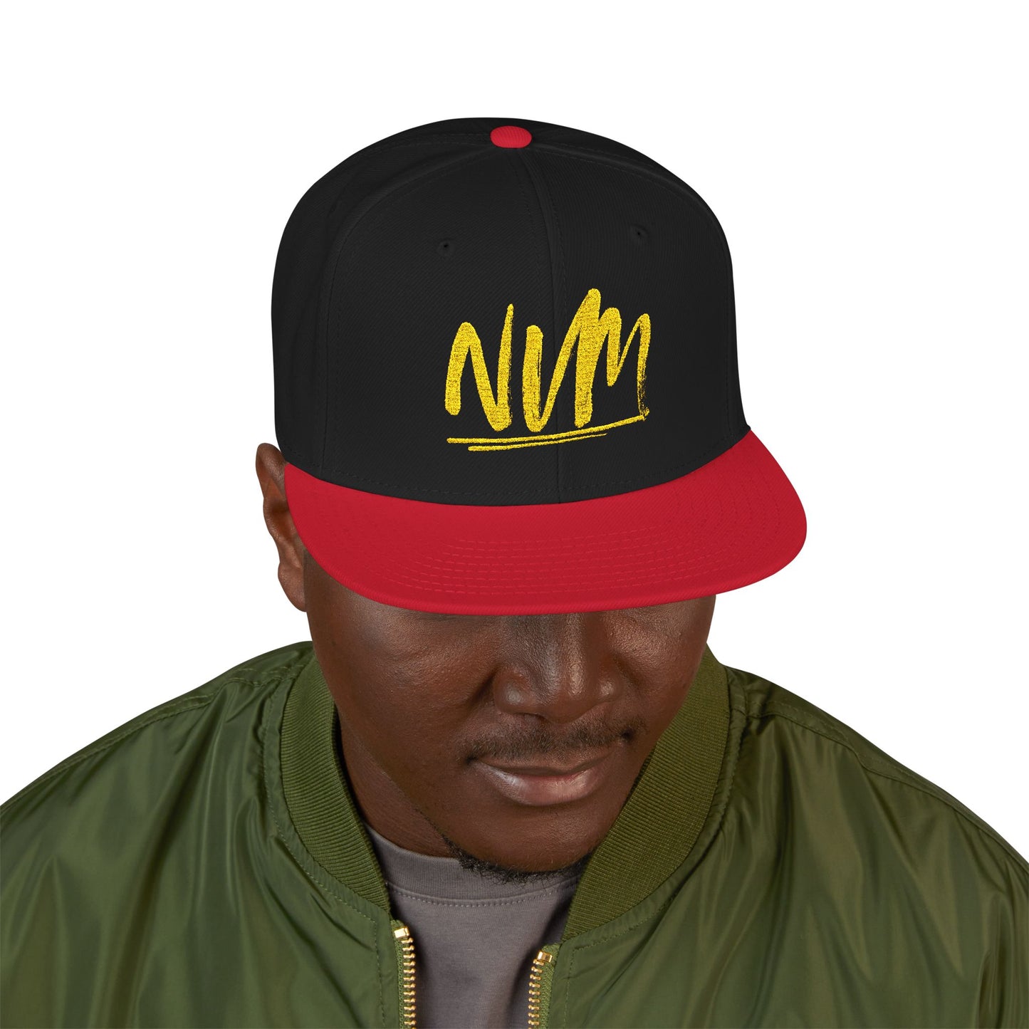 NEVERMIND ( NVM SWOOSH ) Embroidered Snapback Cap, Trendy Hat for Summer, Streetwear Accessory, Gift for Teenagers, Casual Outfit