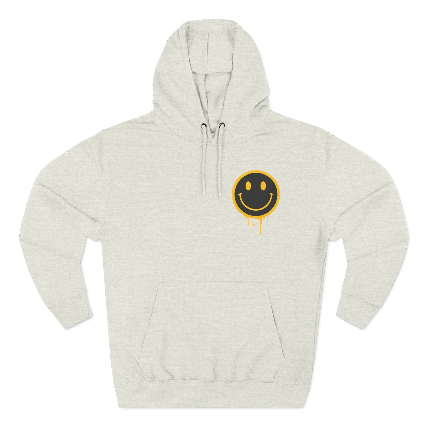Smiley Face Three-Panel Fleece Hoodie, Comfortable Sweatshirt for Casual Wear, Gift for Friends, Happy Vibes, Art-Inspired Fashion, [...]