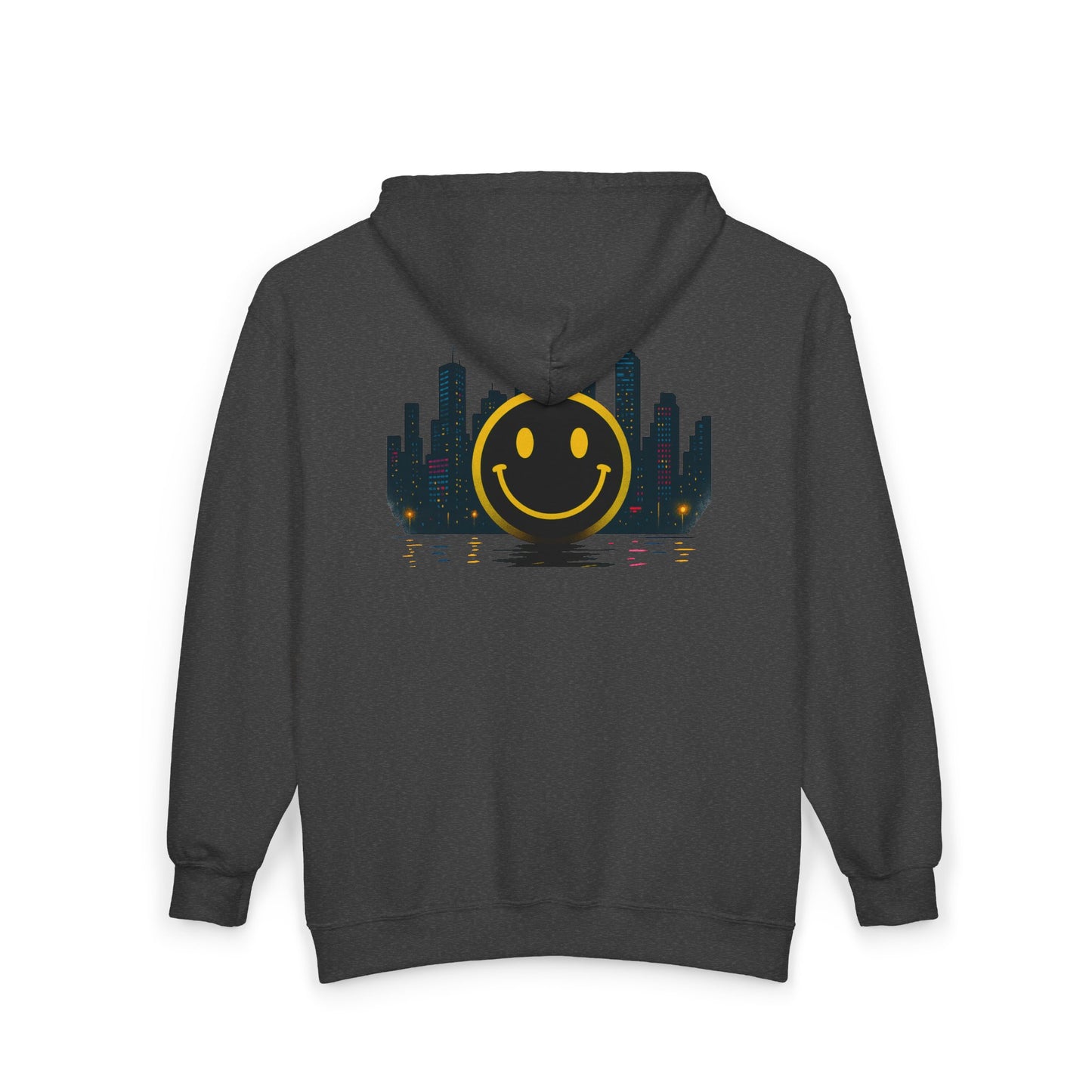 NEVERMIND SMILEY SCAPE Smiley Face Zip Hoodie | Unisex Casual Wear, Perfect for Gifting, Fall Fashion, Streetwear, Cozy Layering