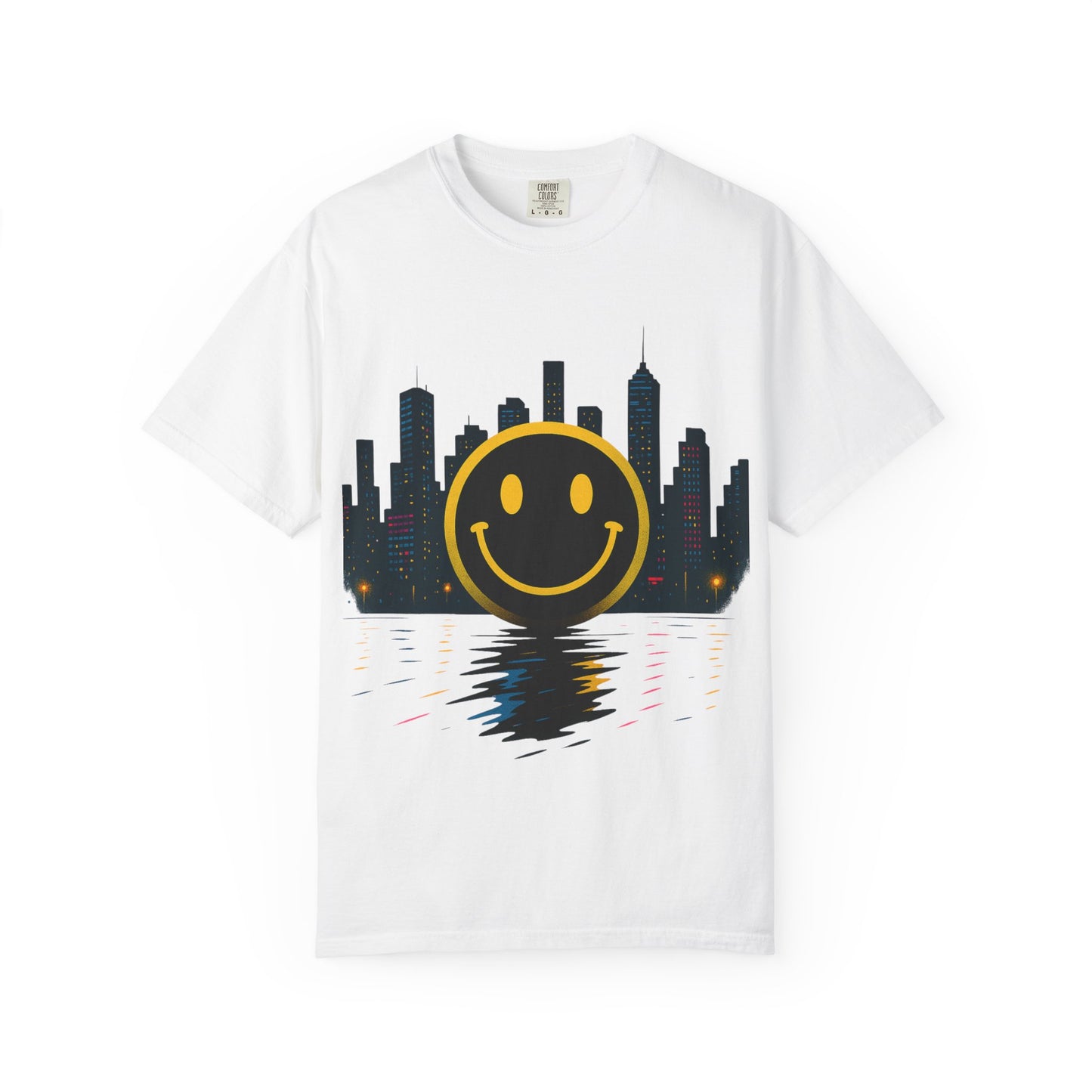 NEVERMIND SMILEY SCAPE i Smiley Face Unisex Garment-Dyed T-shirt