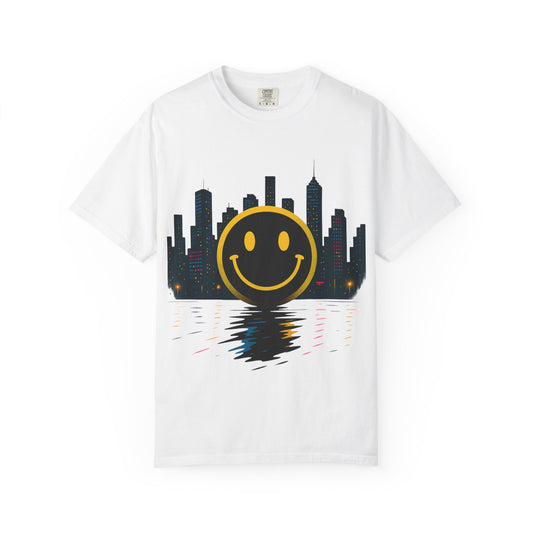 NEVERMIND SMILEY SCAPE i Smiley Face Unisex Garment-Dyed T-shirt