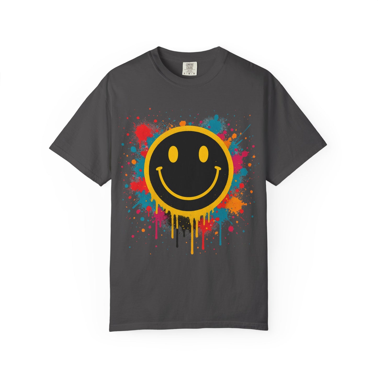 NEVERMIND Graffiti Smiley Face Unisex Garment-Dyed T-shirt