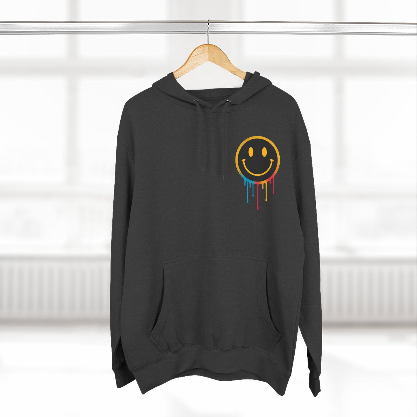 NEVERMIND GRID Smiley Face Three-Panel Fleece Hoodie, Comfortable Sweatshirt for Casual Wear, Gift for Friends, Happy Vibes, Art-Inspired Fashion, [...]