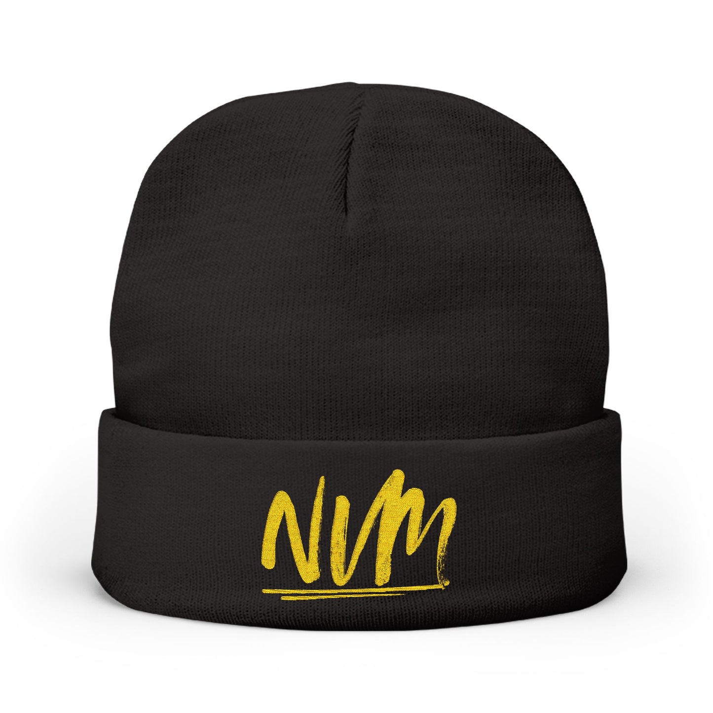 NEVERMIND ( NVM SWOOSH ) Cozy Knit Beanie with Custom Embroidery | Personalized Winter Hat, Unisex Beanie, Gift for Him/Her, Warm Accessory for All Occasions