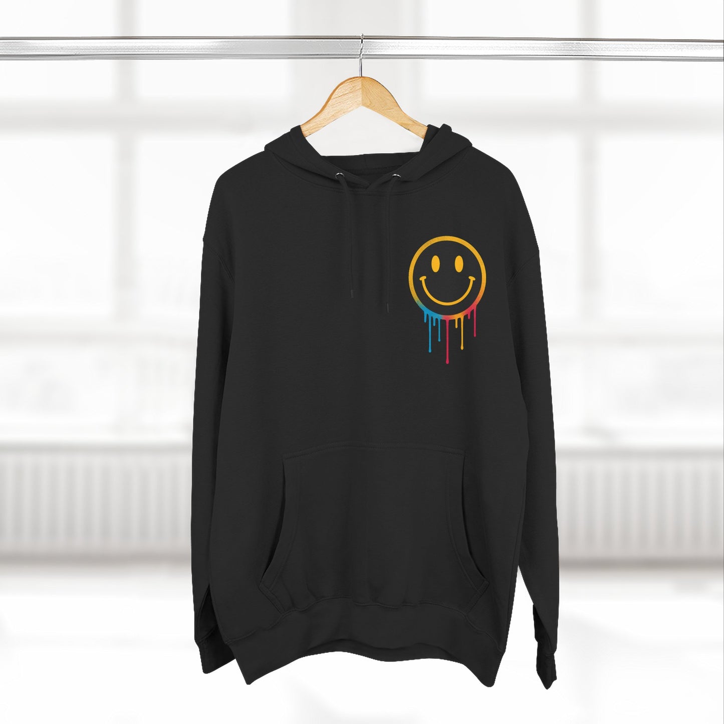 NEVERMIND GRID Smiley Face Three-Panel Fleece Hoodie, Comfortable Sweatshirt for Casual Wear, Gift for Friends, Happy Vibes, Art-Inspired Fashion, [...]