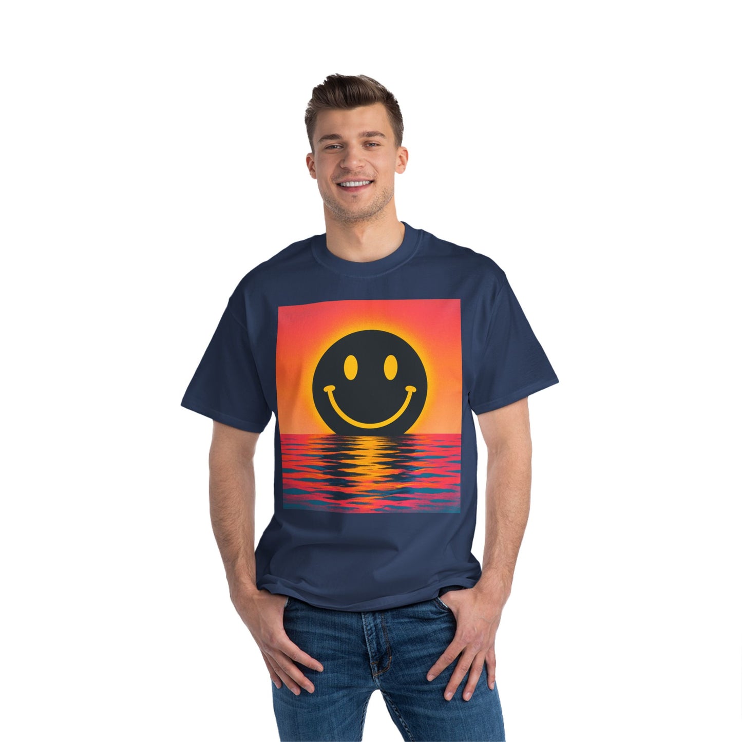 NEVERMIND SUNSET Smiley Face Beefy-T®  Short-Sleeve T-Shirt