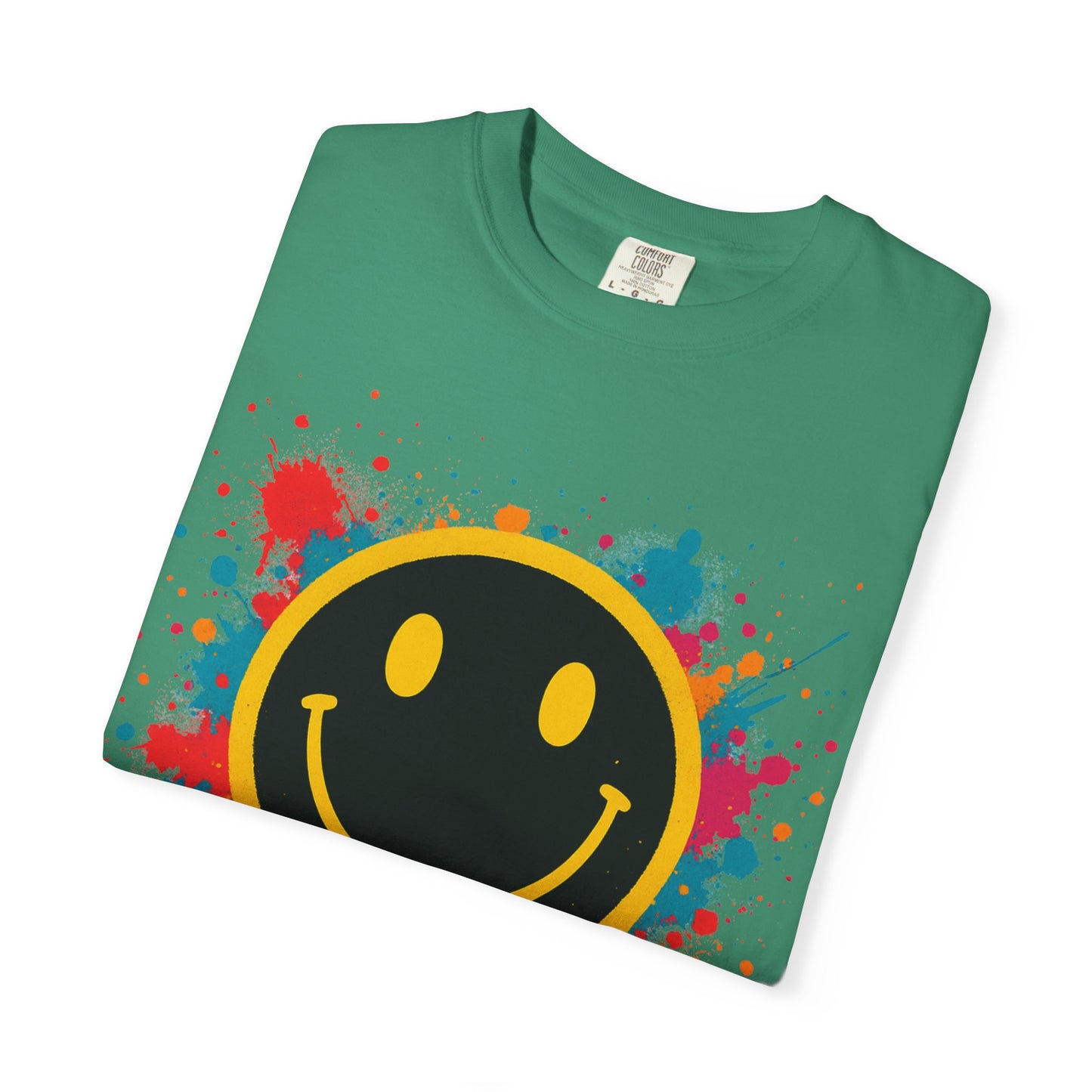 NEVERMIND Graffiti Smiley Face Unisex Garment-Dyed T-shirt