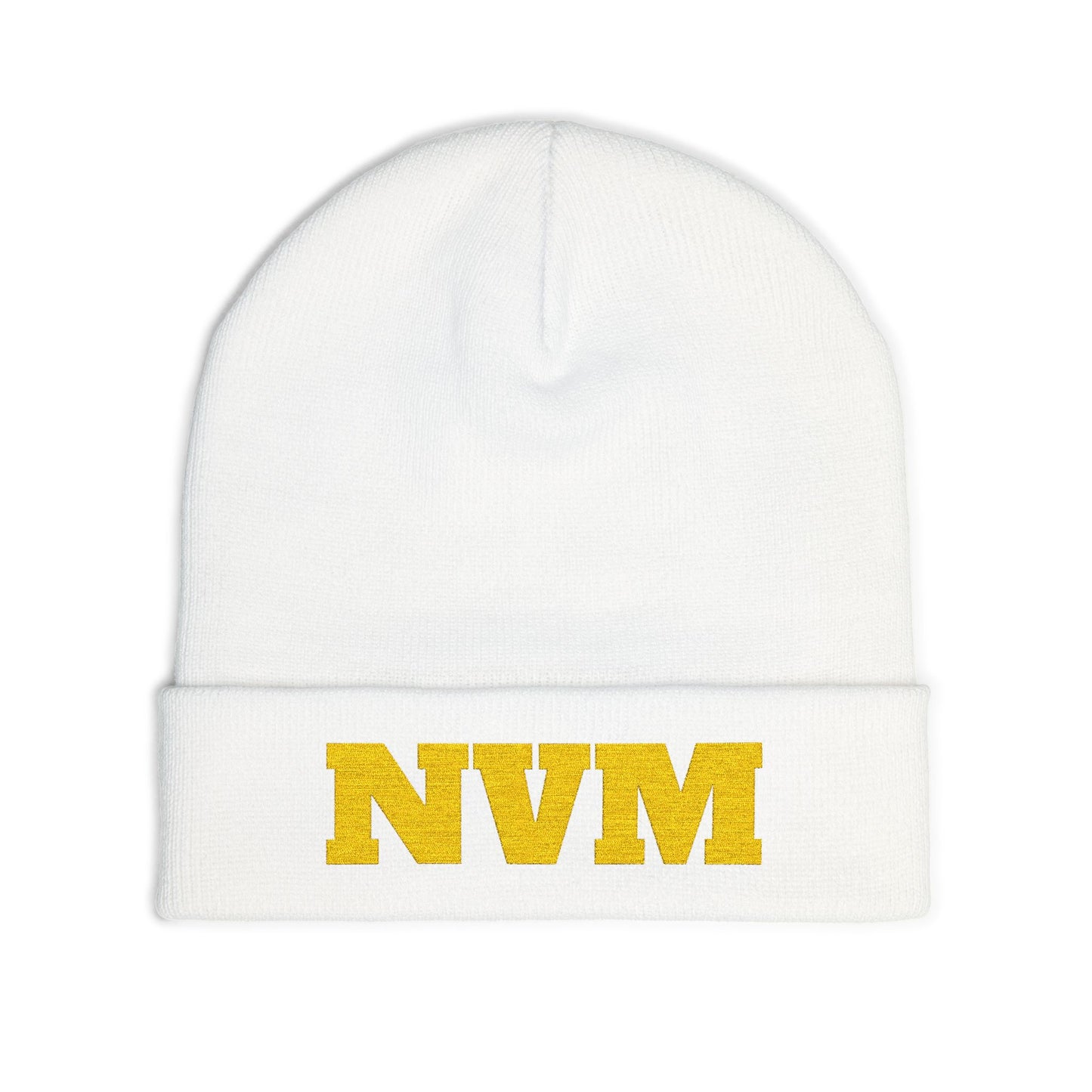 NEVERMIND ( NVM ) Cozy Knit Beanie with Custom Embroidery | Personalized Winter Hat, Unisex Beanie, Gift for Him/Her, Warm Accessory for All Occasions