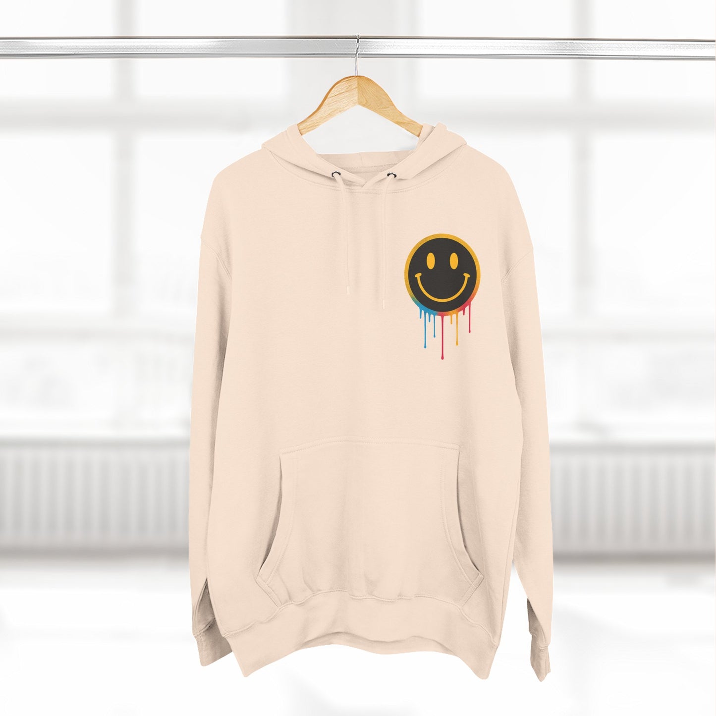 NEVERMIND GRID Smiley Face Three-Panel Fleece Hoodie, Comfortable Sweatshirt for Casual Wear, Gift for Friends, Happy Vibes, Art-Inspired Fashion, [...]