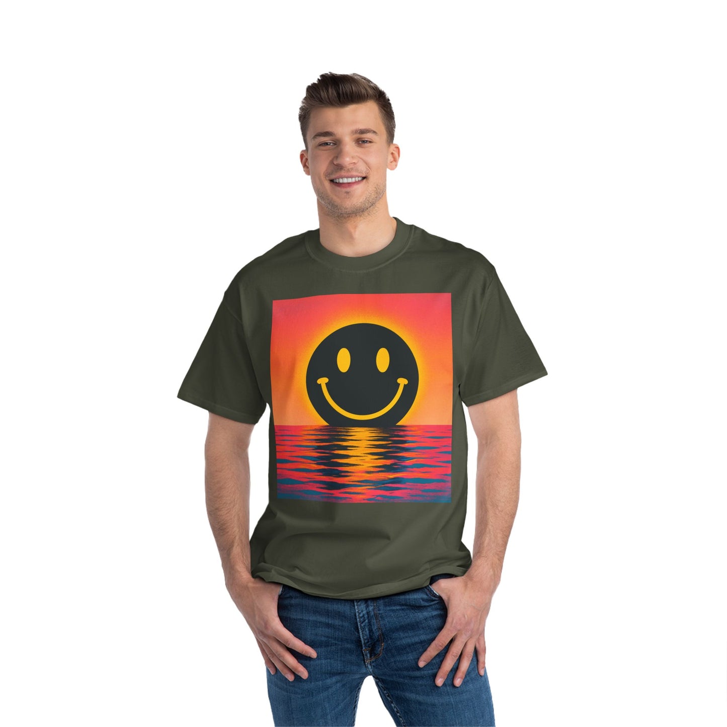 NEVERMIND SUNSET Smiley Face Beefy-T®  Short-Sleeve T-Shirt