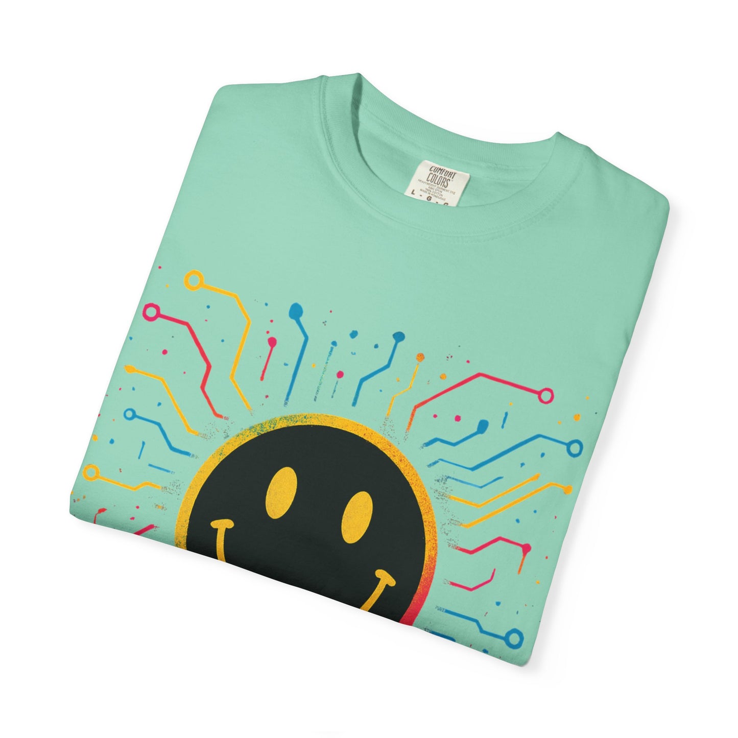 NEVERMIND GRID Smiley Face Unisex Garment-Dyed T-shirt