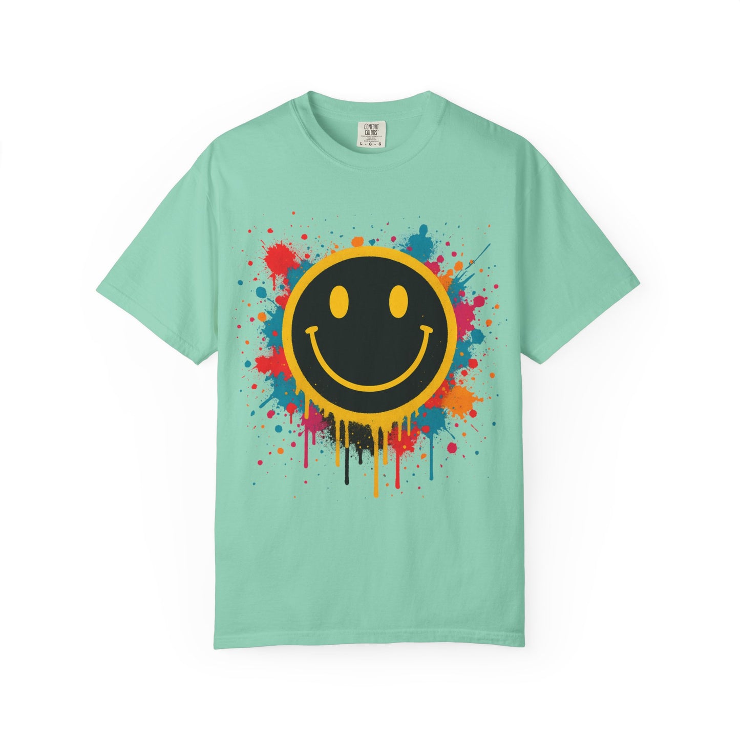 NEVERMIND Graffiti Smiley Face Unisex Garment-Dyed T-shirt