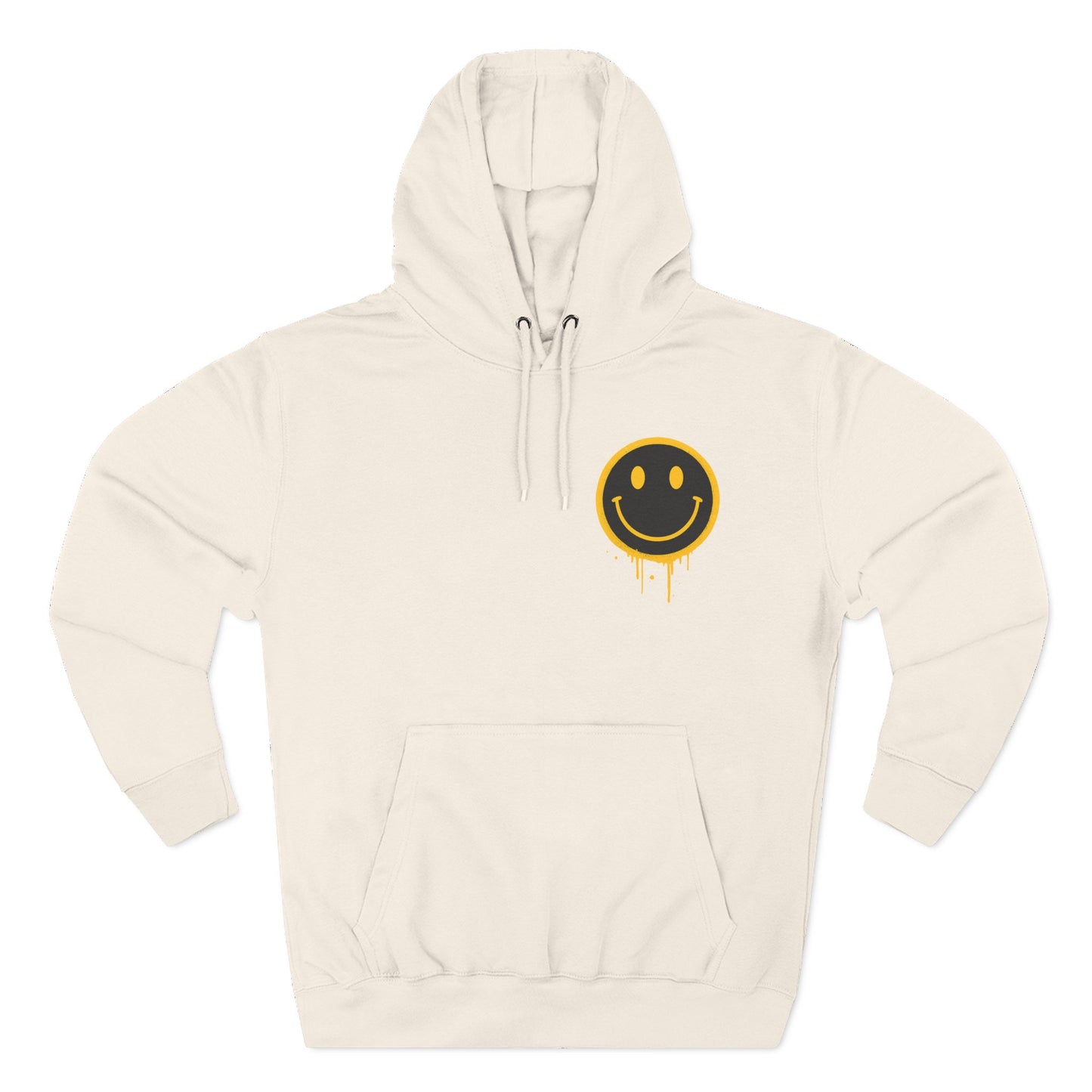 Smiley Face Three-Panel Fleece Hoodie, Comfortable Sweatshirt for Casual Wear, Gift for Friends, Happy Vibes, Art-Inspired Fashion, [...]
