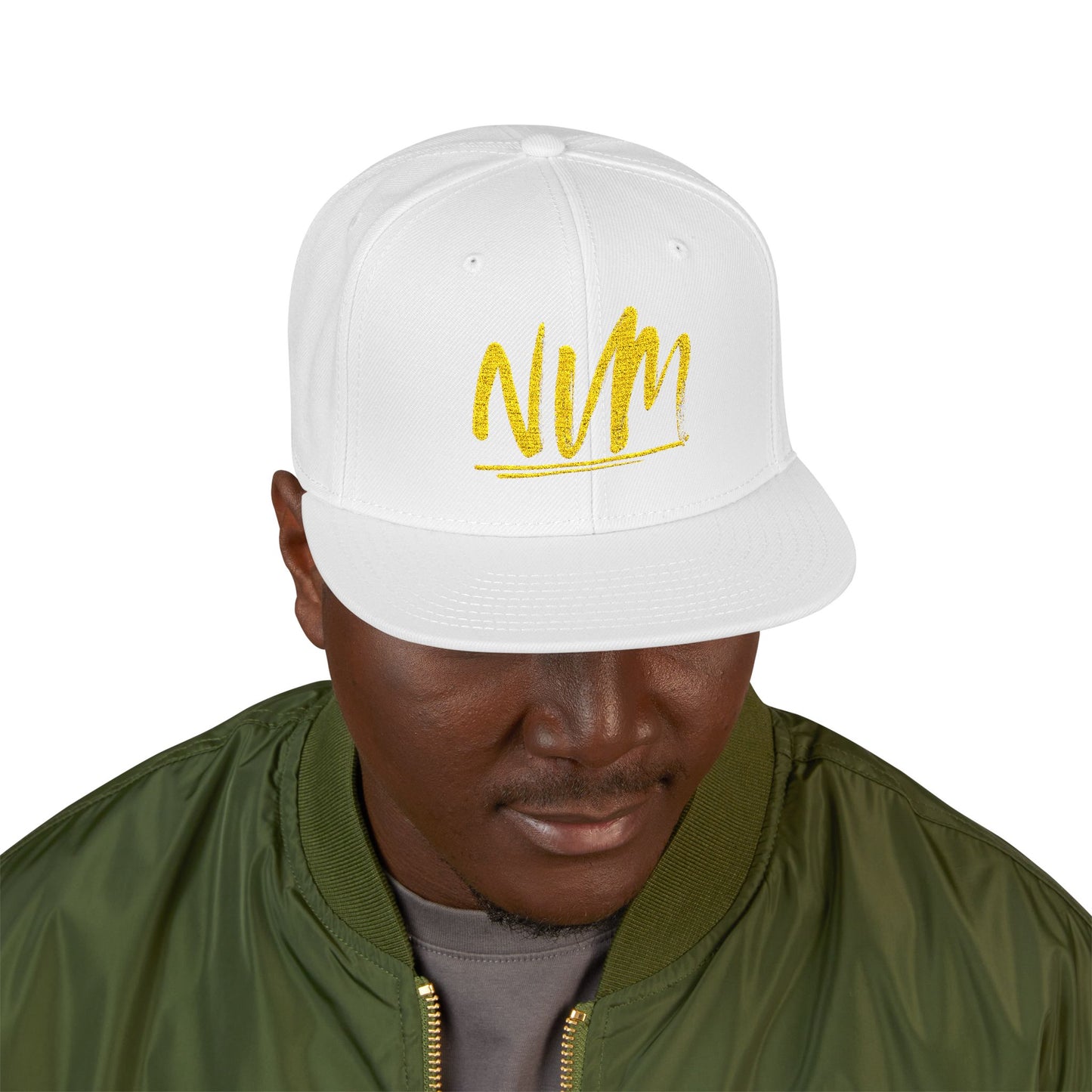 NEVERMIND ( NVM SWOOSH ) Embroidered Snapback Cap, Trendy Hat for Summer, Streetwear Accessory, Gift for Teenagers, Casual Outfit