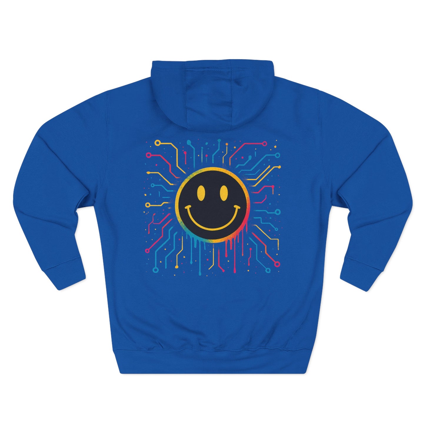 NEVERMIND GRID Smiley Face Three-Panel Fleece Hoodie, Comfortable Sweatshirt for Casual Wear, Gift for Friends, Happy Vibes, Art-Inspired Fashion, [...]
